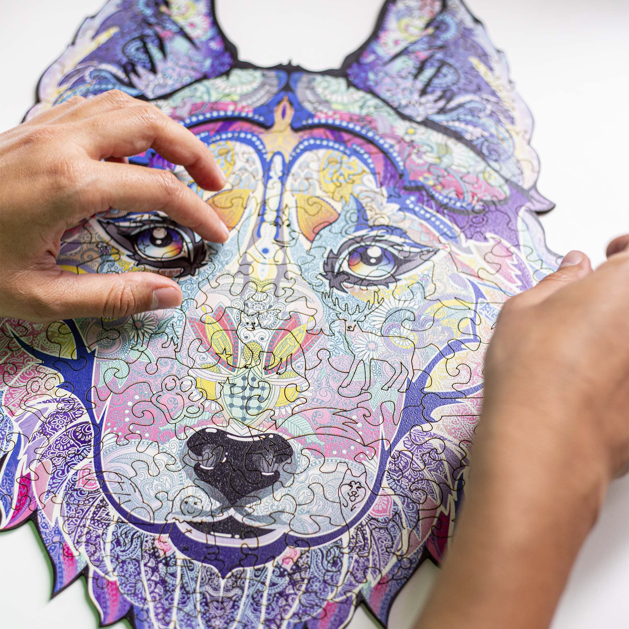 Wooden Jigsaw Puzzle Husky - Woods Story