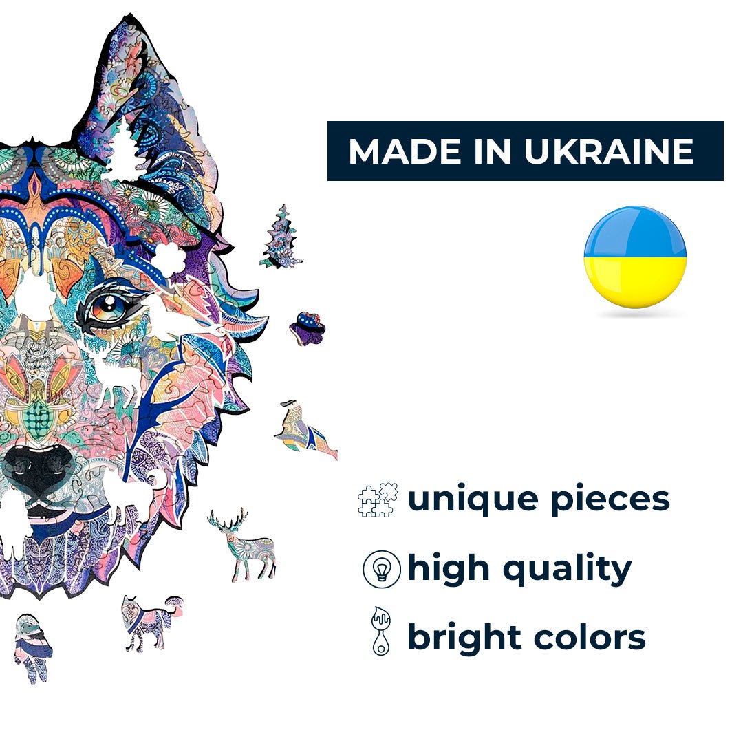 Wooden Jigsaw Puzzle Husky - Woods Story