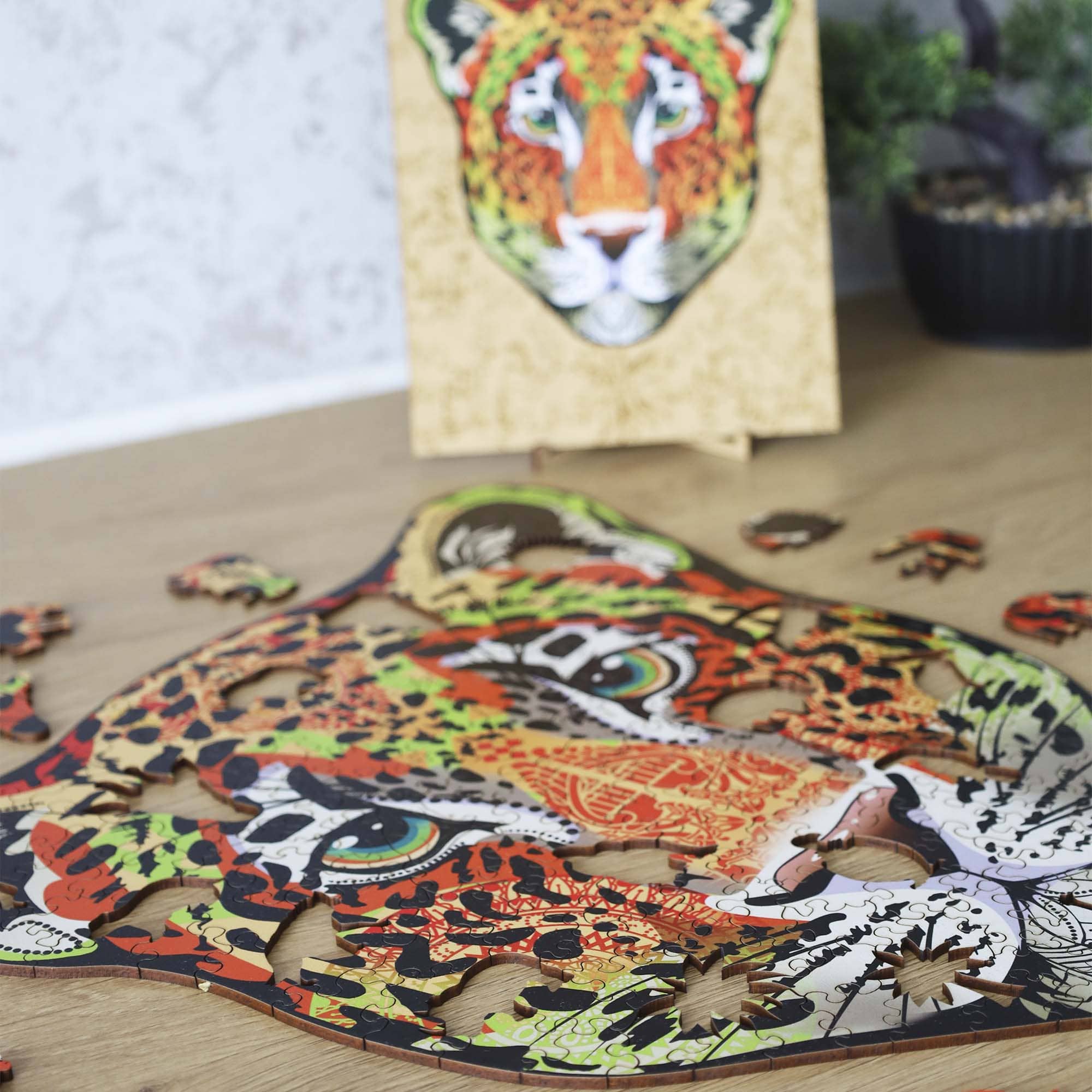 Wooden Jigsaw Puzzle Leopard - Woods Story
