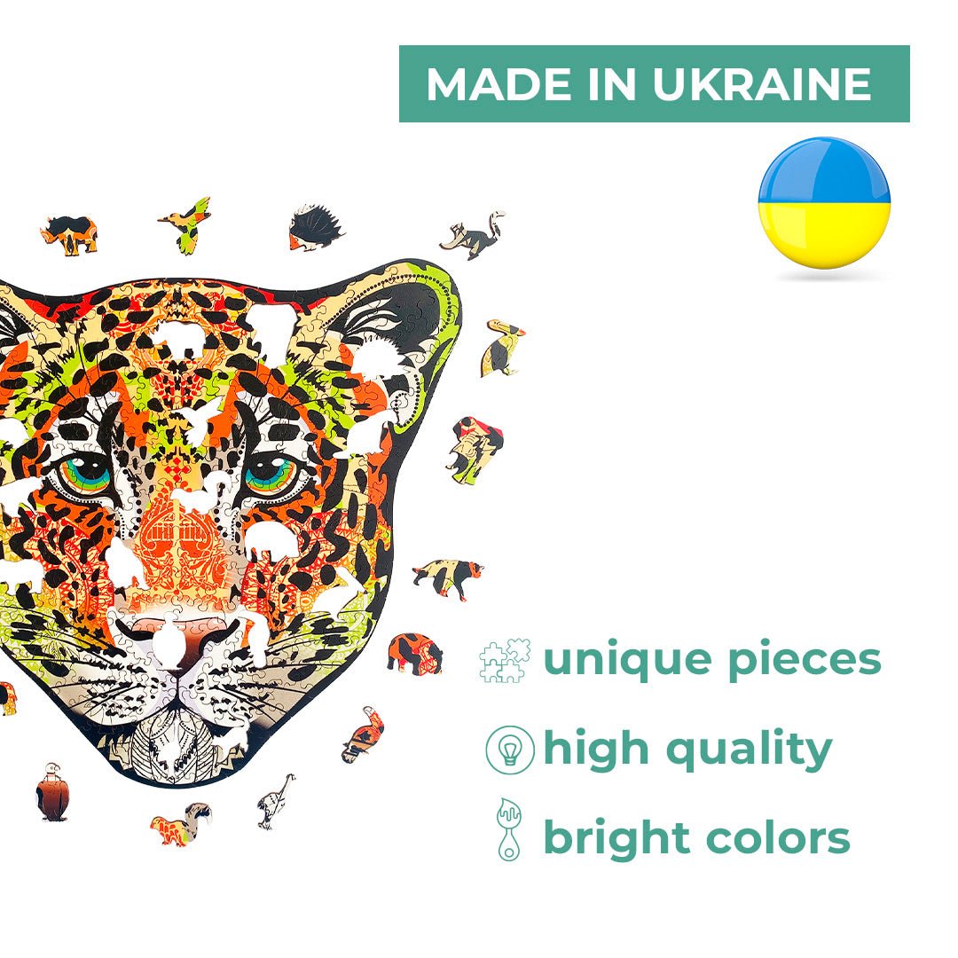 Wooden Jigsaw Puzzle Leopard - Woods Story
