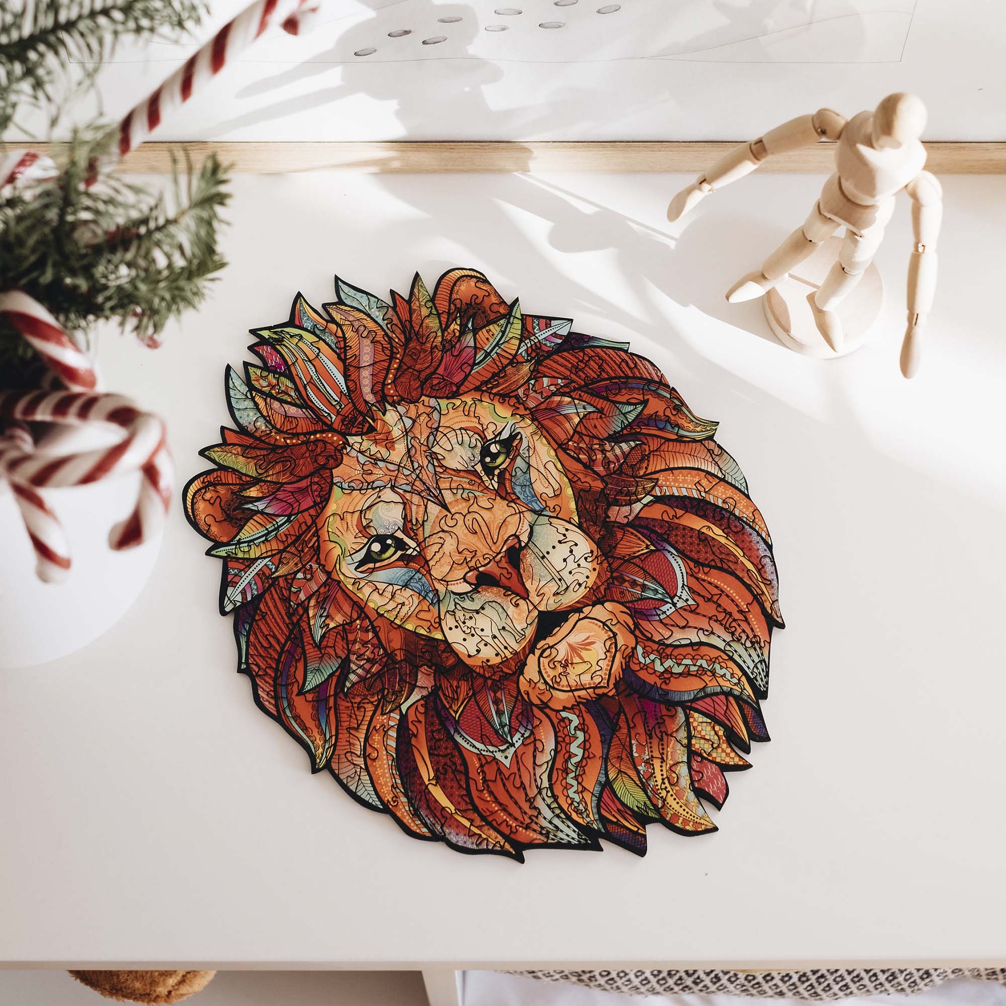 Wooden Jigsaw Puzzle Lion - Woods Story