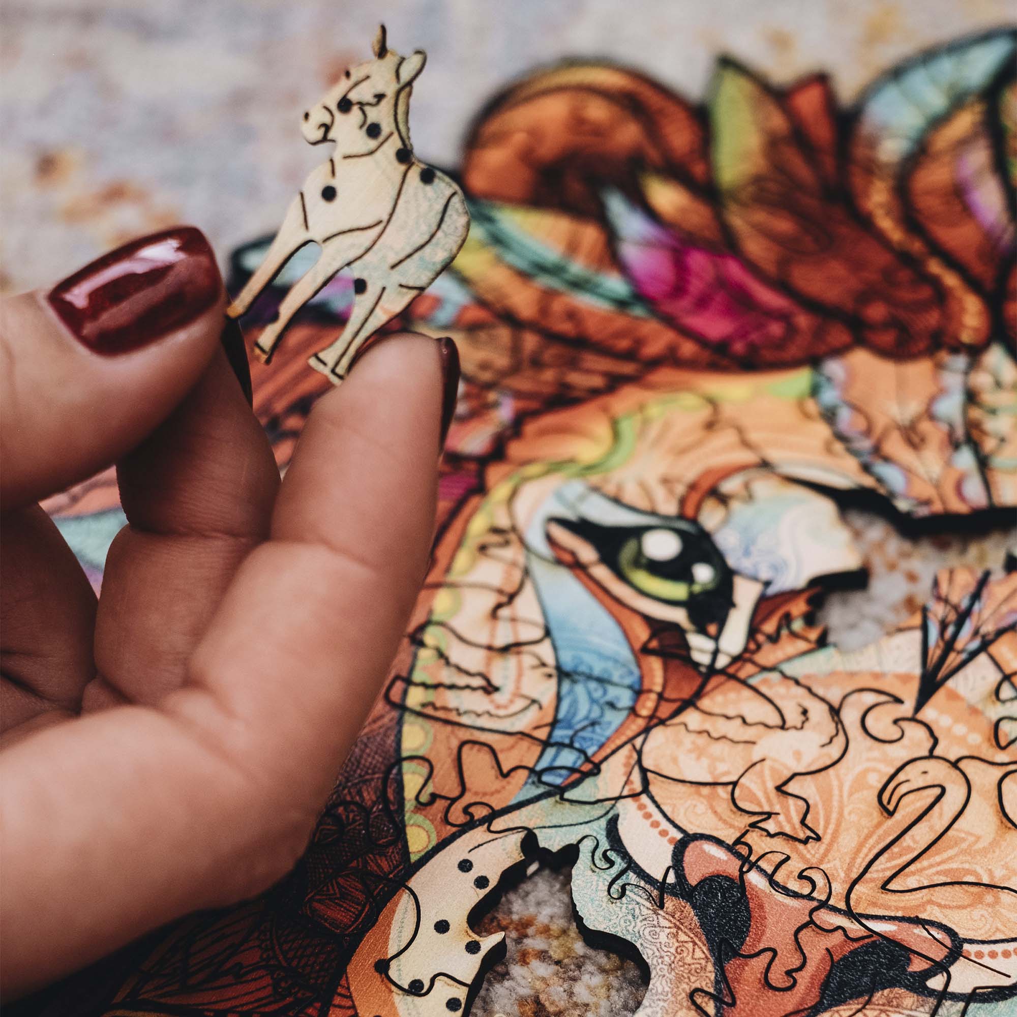 Wooden Jigsaw Puzzle Lion - Woods Story