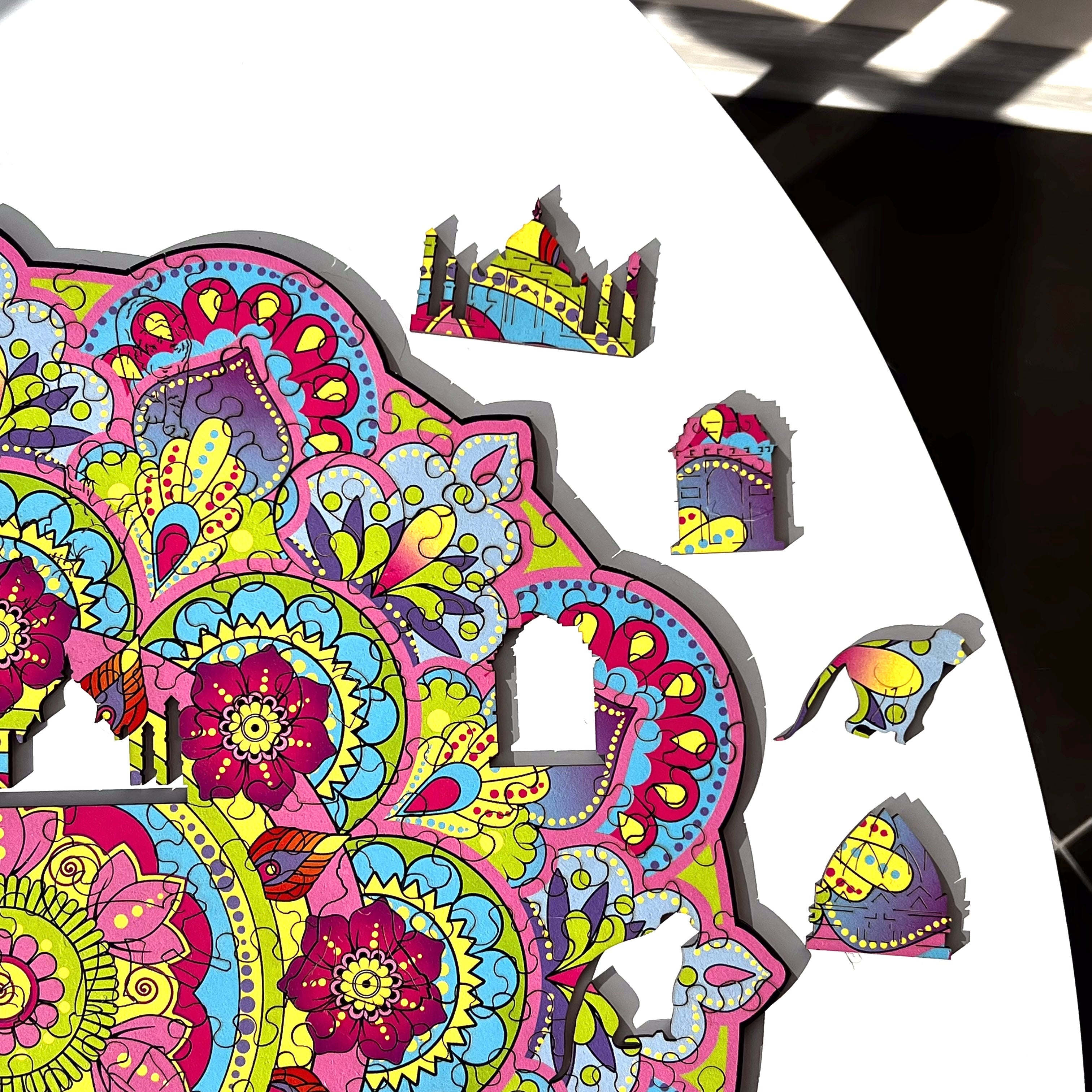 Wooden Jigsaw Puzzle Mandala - Woods Story