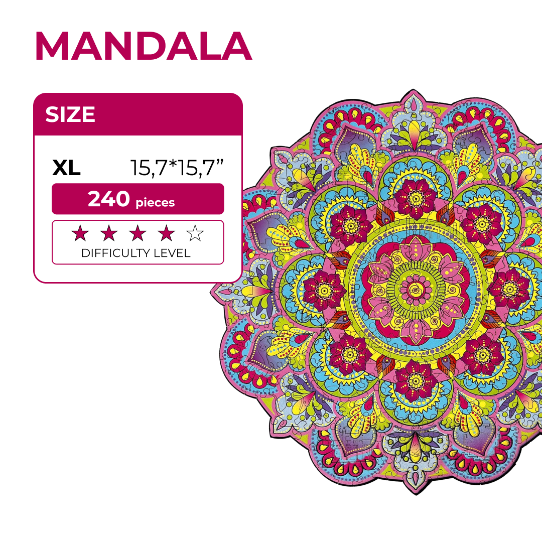Wooden Jigsaw Puzzle Mandala - Woods Story