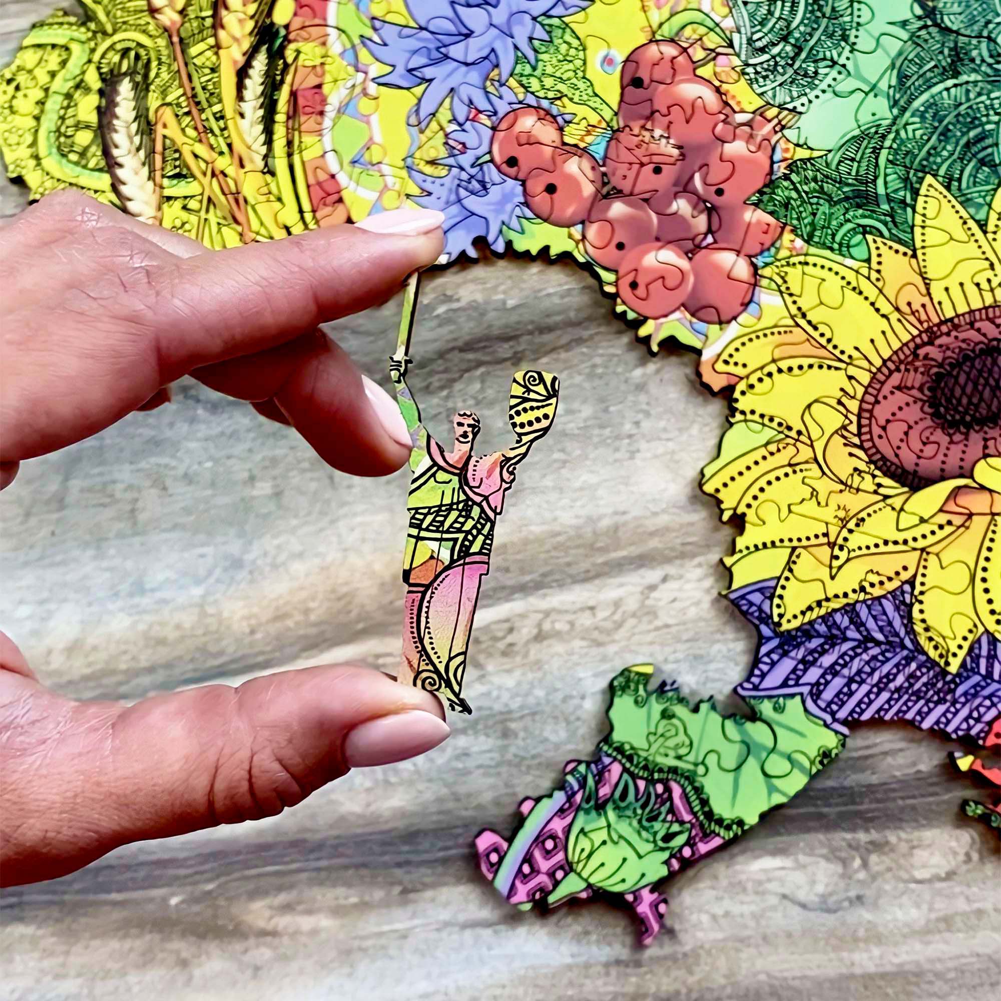 Wooden Jigsaw Puzzle Map Of Ukraine Color - Woods Story