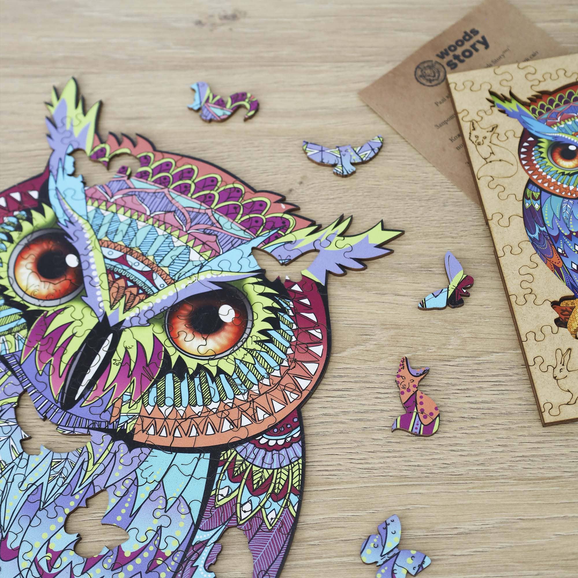 Wooden Jigsaw Puzzle Owl - Woods Story