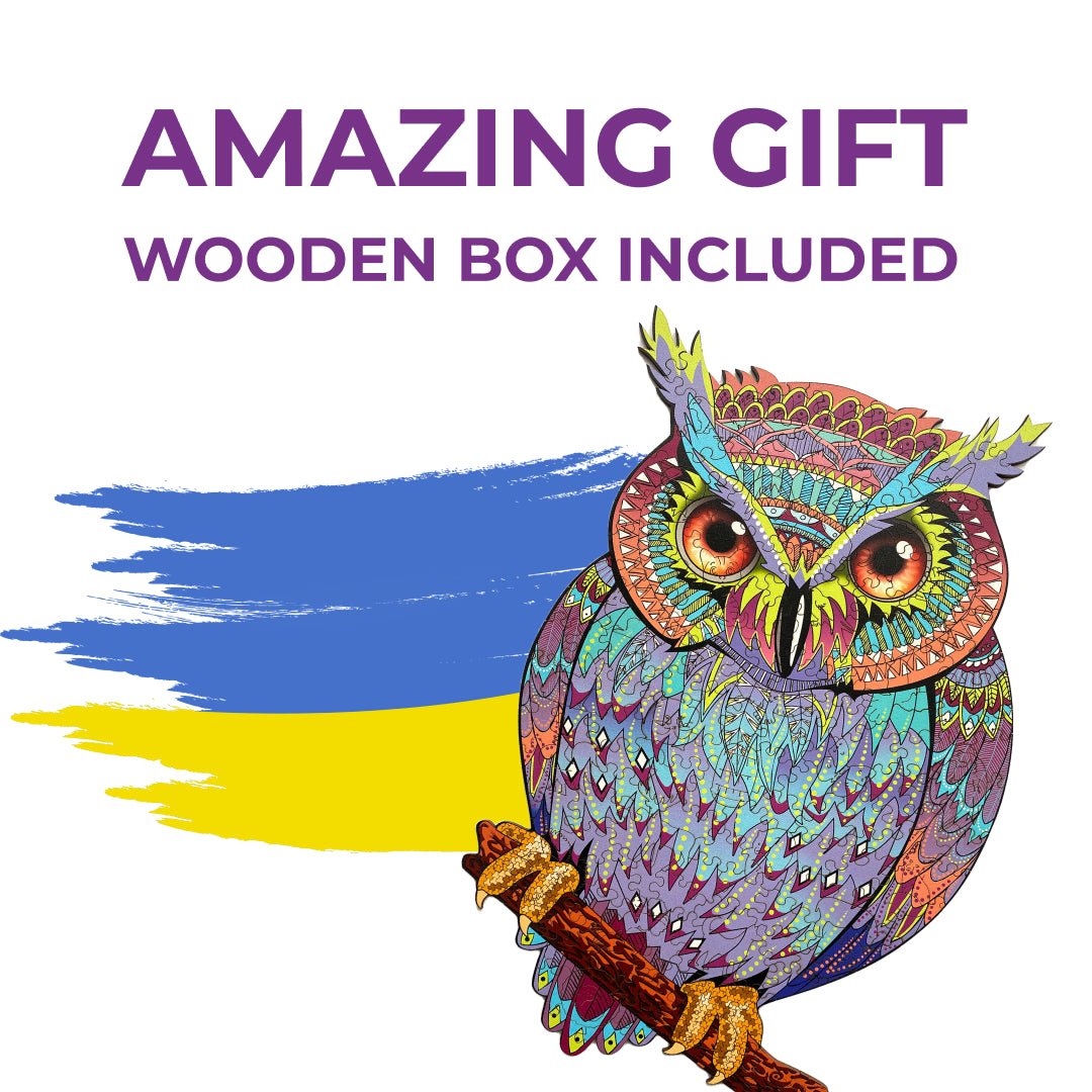 Wooden Jigsaw Puzzle Owl - Woods Story