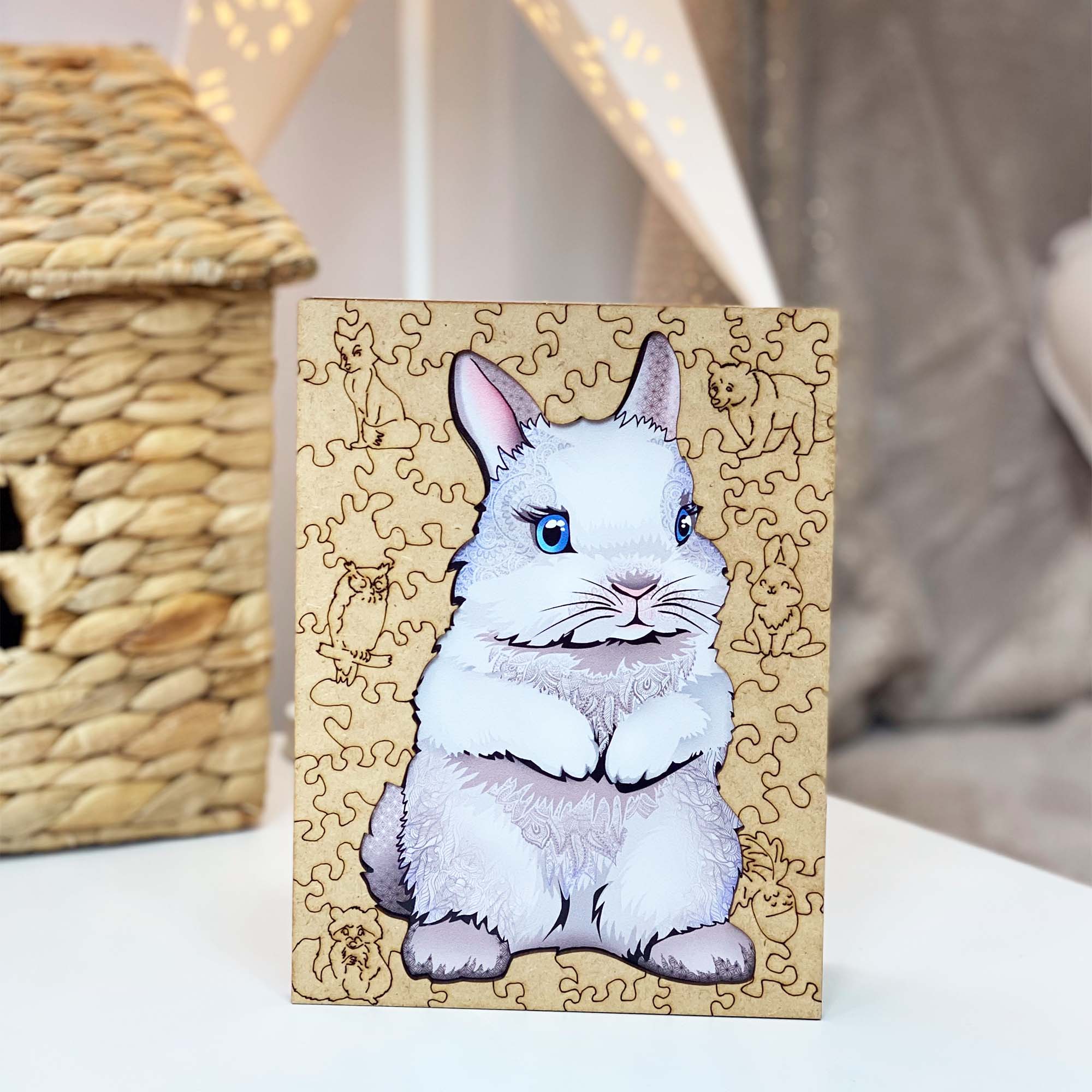 Wooden Jigsaw Puzzle Rabbit - Woods Story