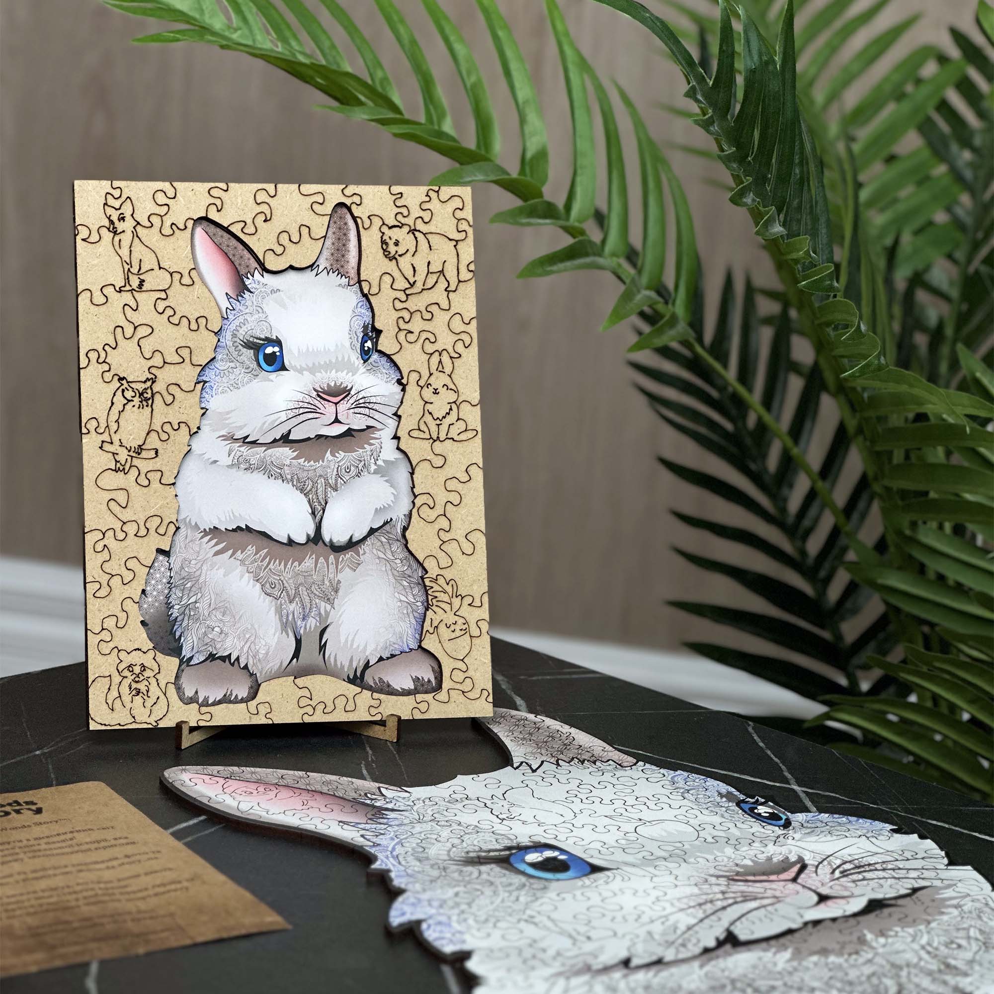 Wooden Jigsaw Puzzle Rabbit - Woods Story