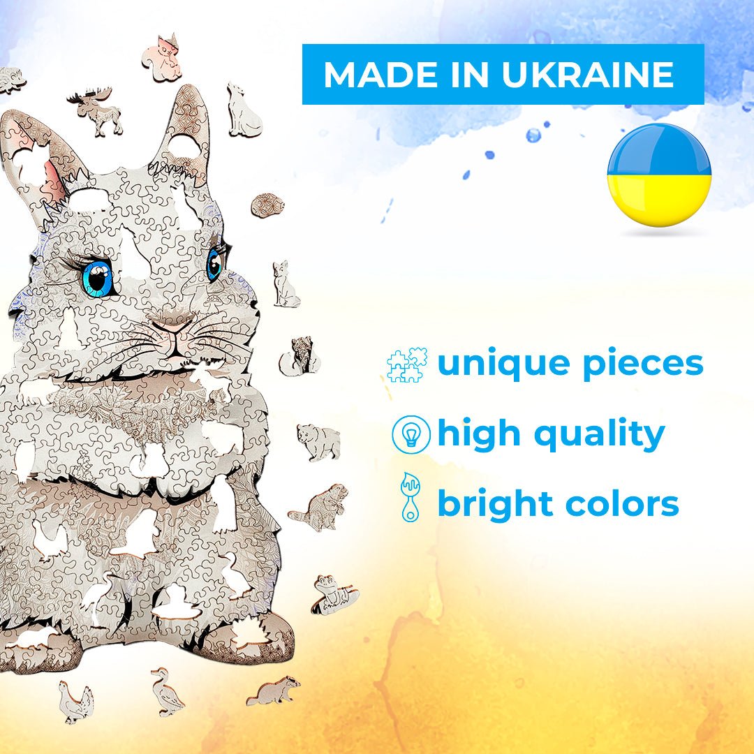 Wooden Jigsaw Puzzle Rabbit - Woods Story