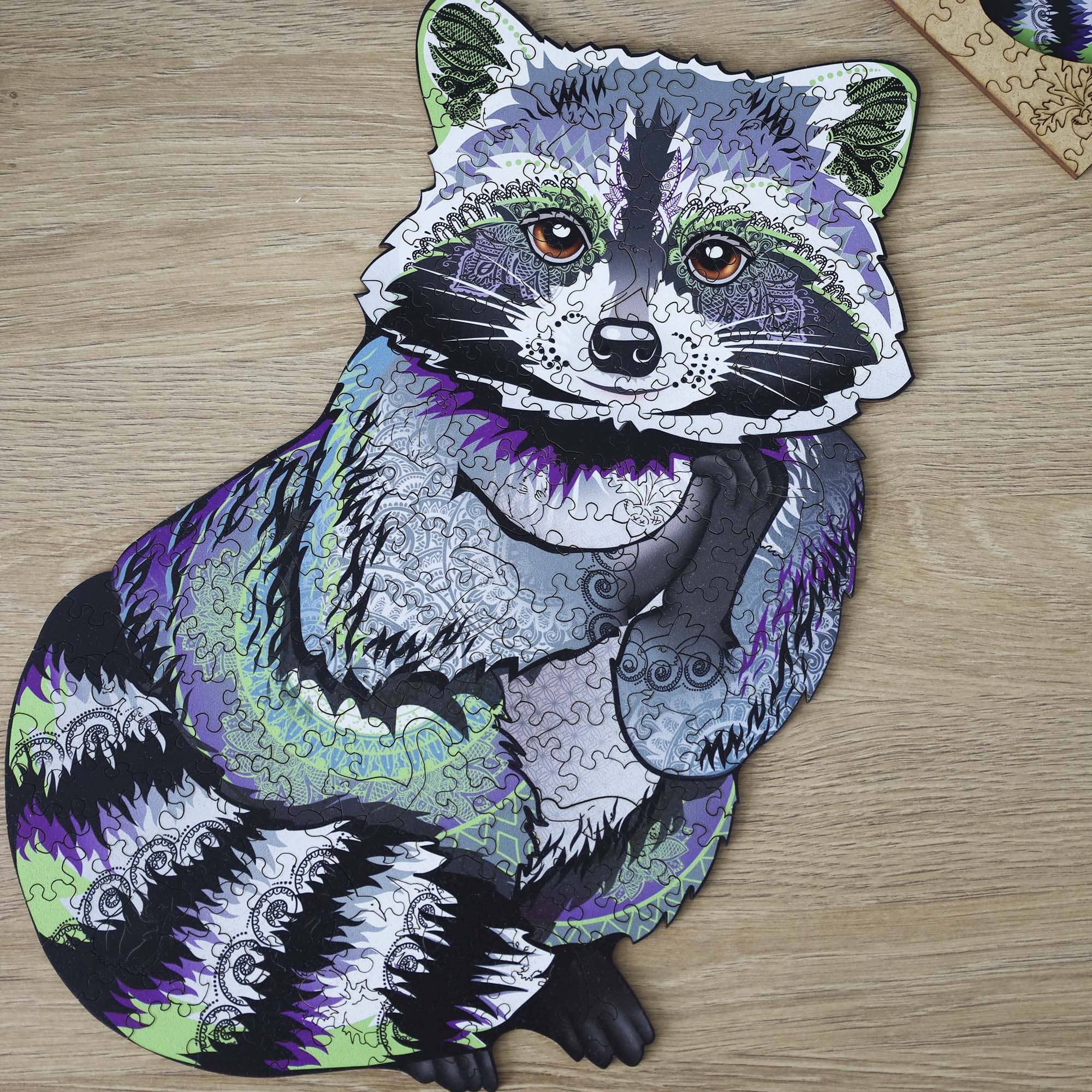 Wooden Jigsaw Puzzle Raccoon - Woods Story