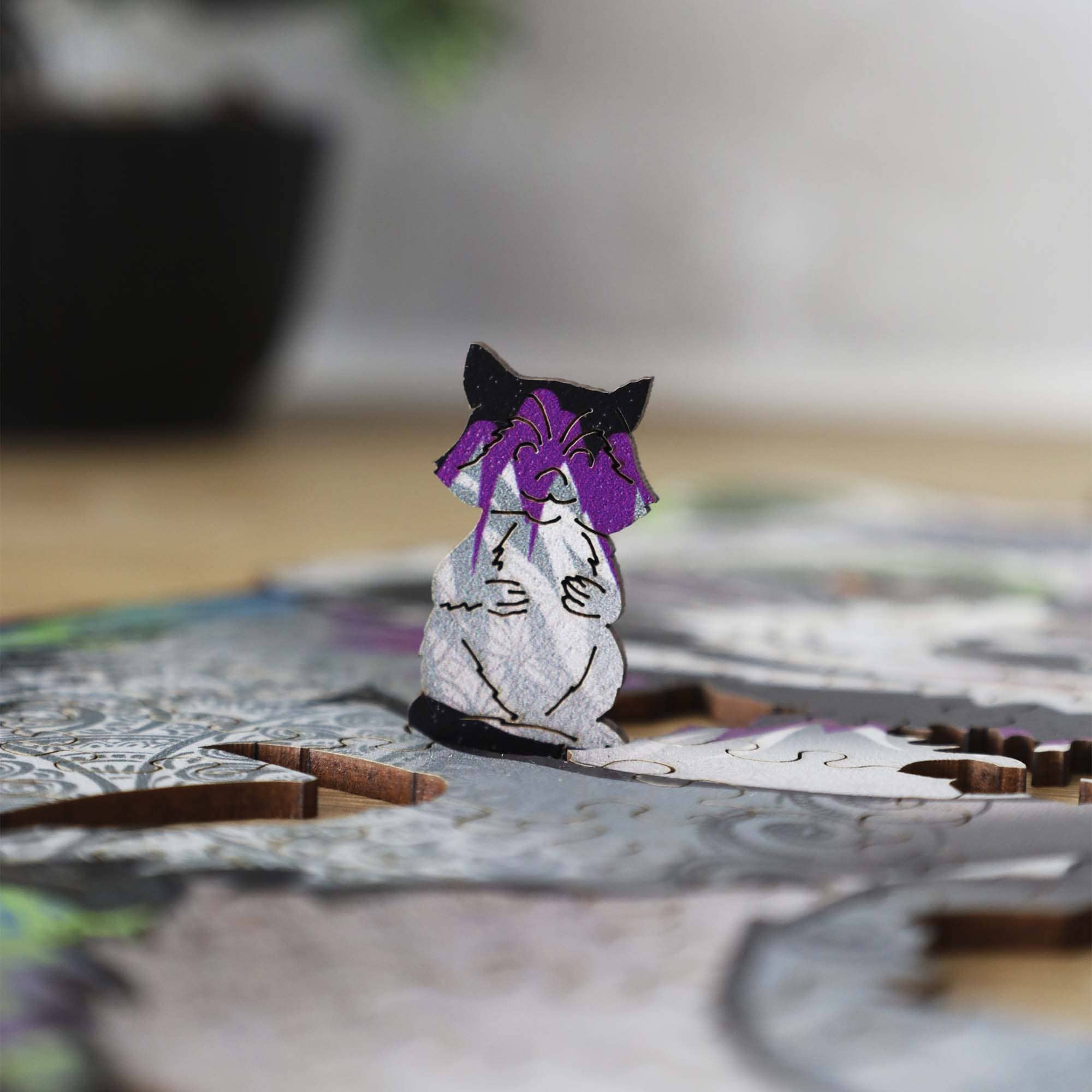 Wooden Jigsaw Puzzle Raccoon - Woods Story