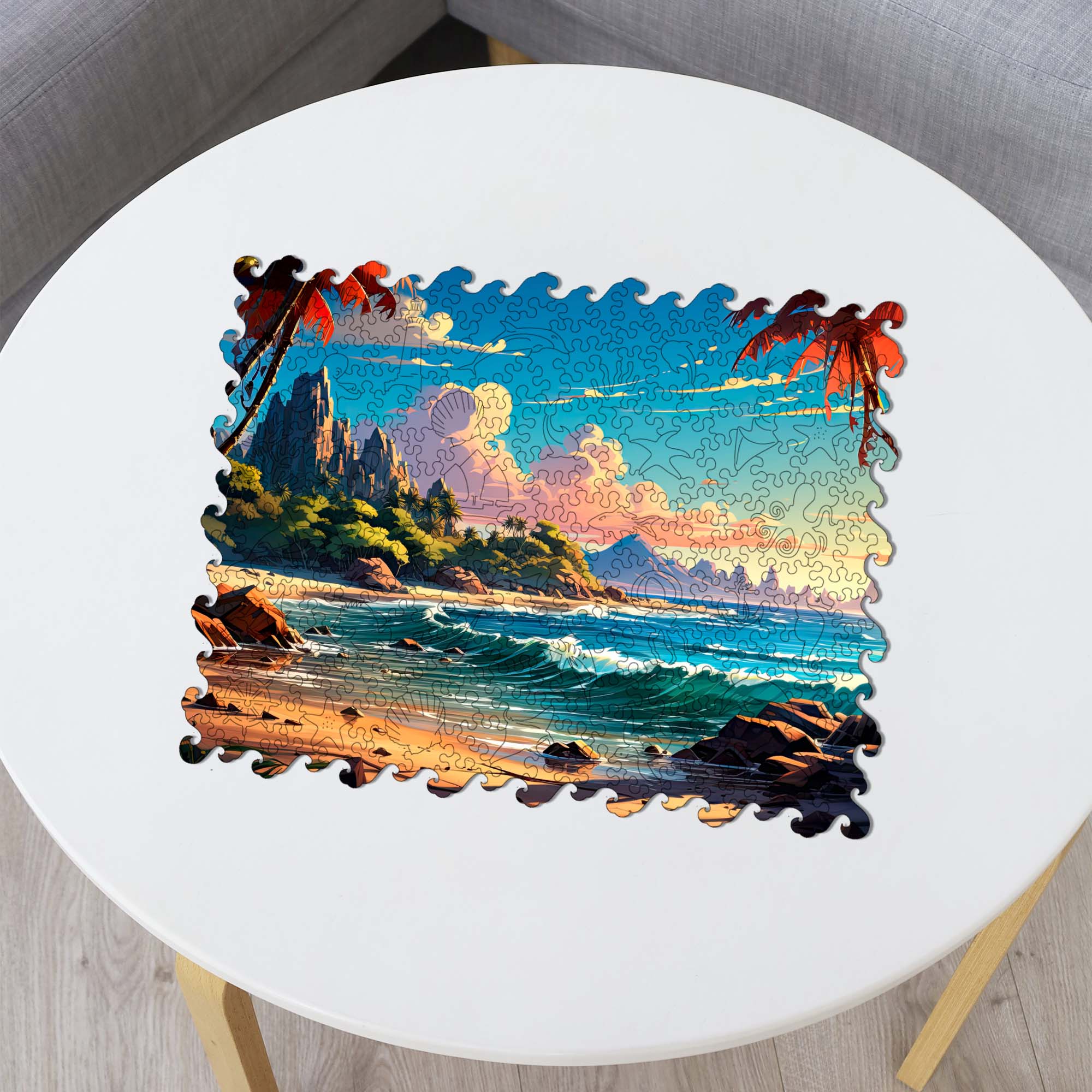 Wooden Jigsaw Puzzle Sea landscape - Woods Story