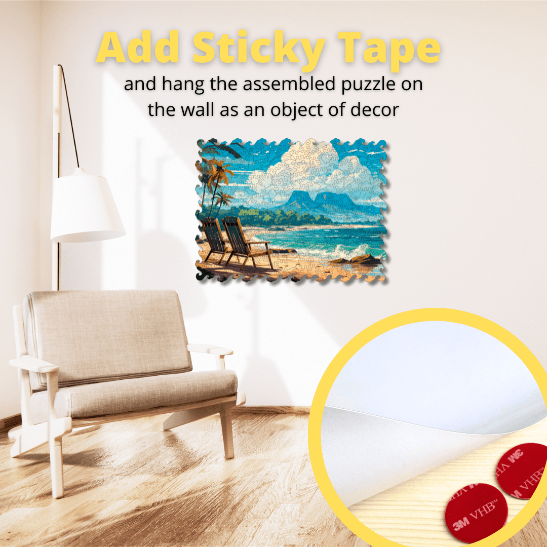 Wooden Jigsaw Puzzle Sea view - Woods Story
