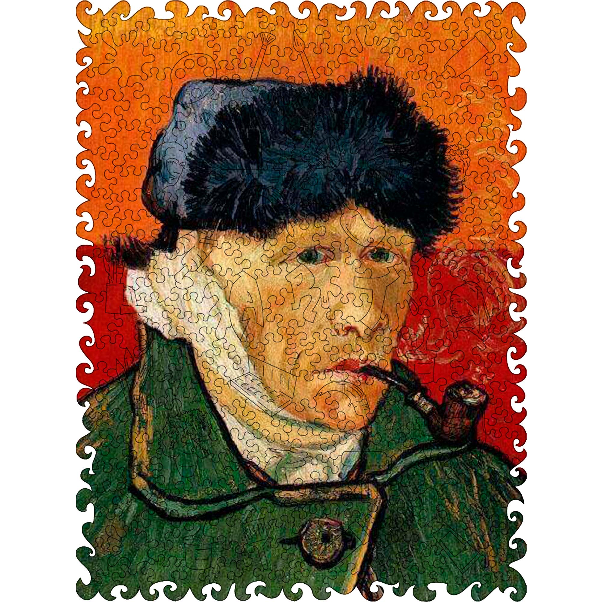 Wooden Jigsaw Puzzle Self - Portrait (Vincent van Gogh) - Woods Story