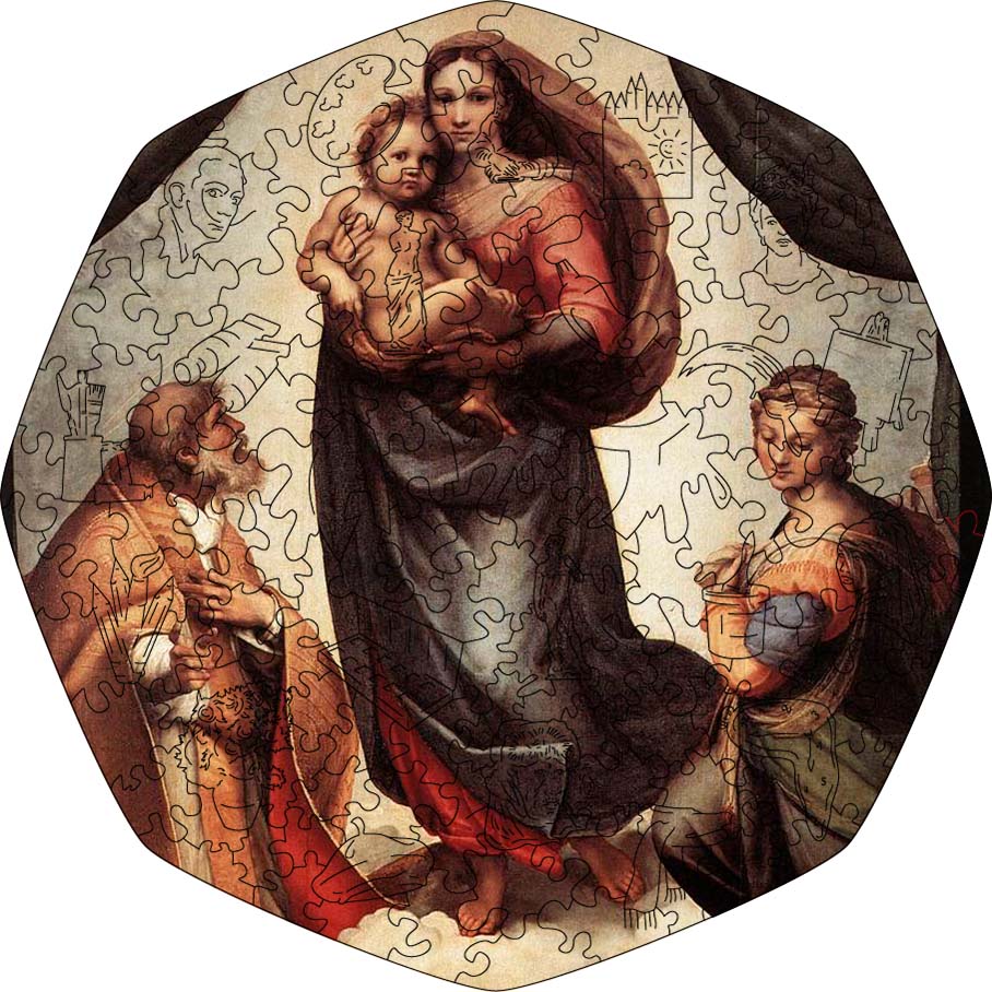 Wooden Jigsaw Puzzle Sistine Madonna (Raphael Santi) - Woods Story