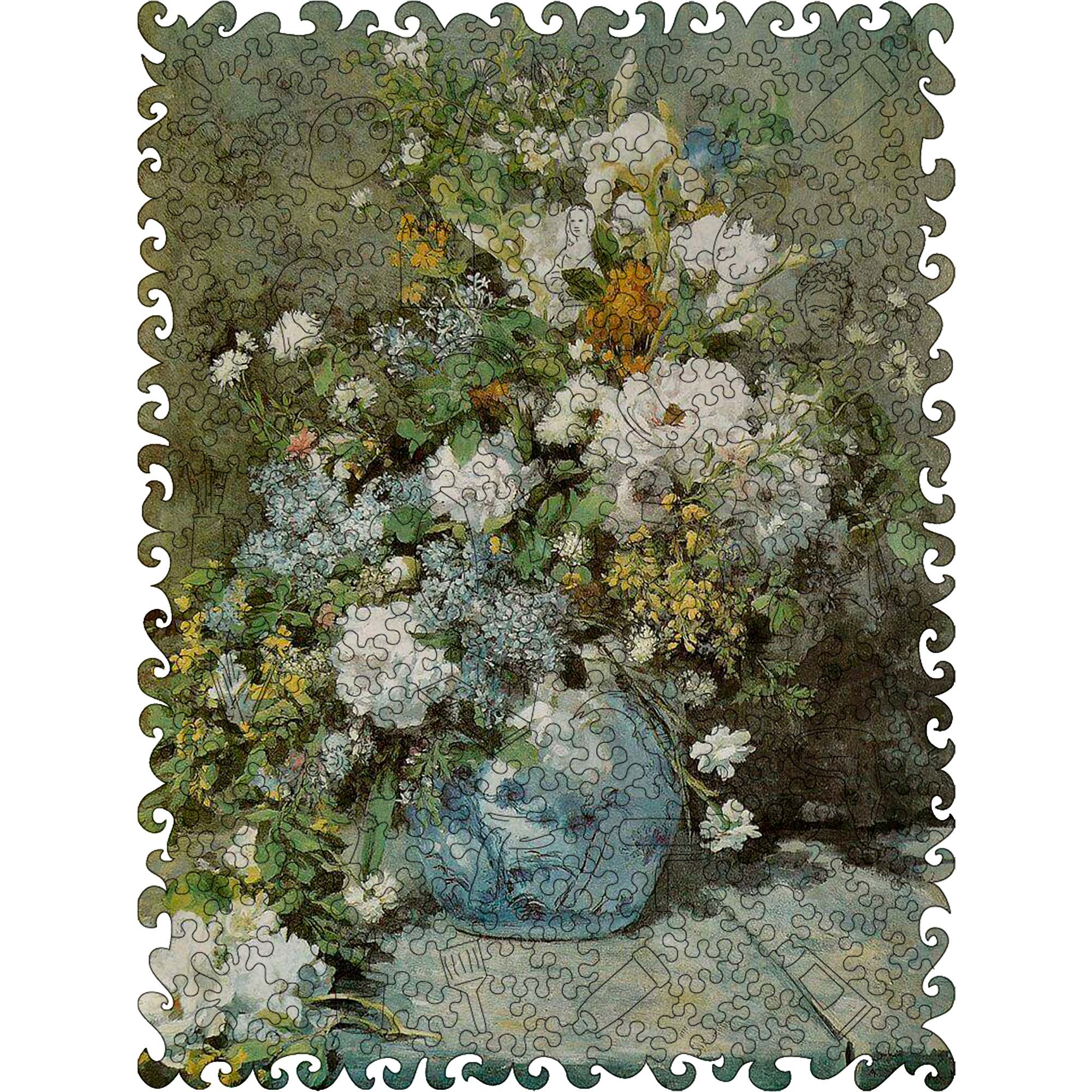 Wooden Jigsaw Puzzle Spring Bouquet (Renoir) - Woods Story