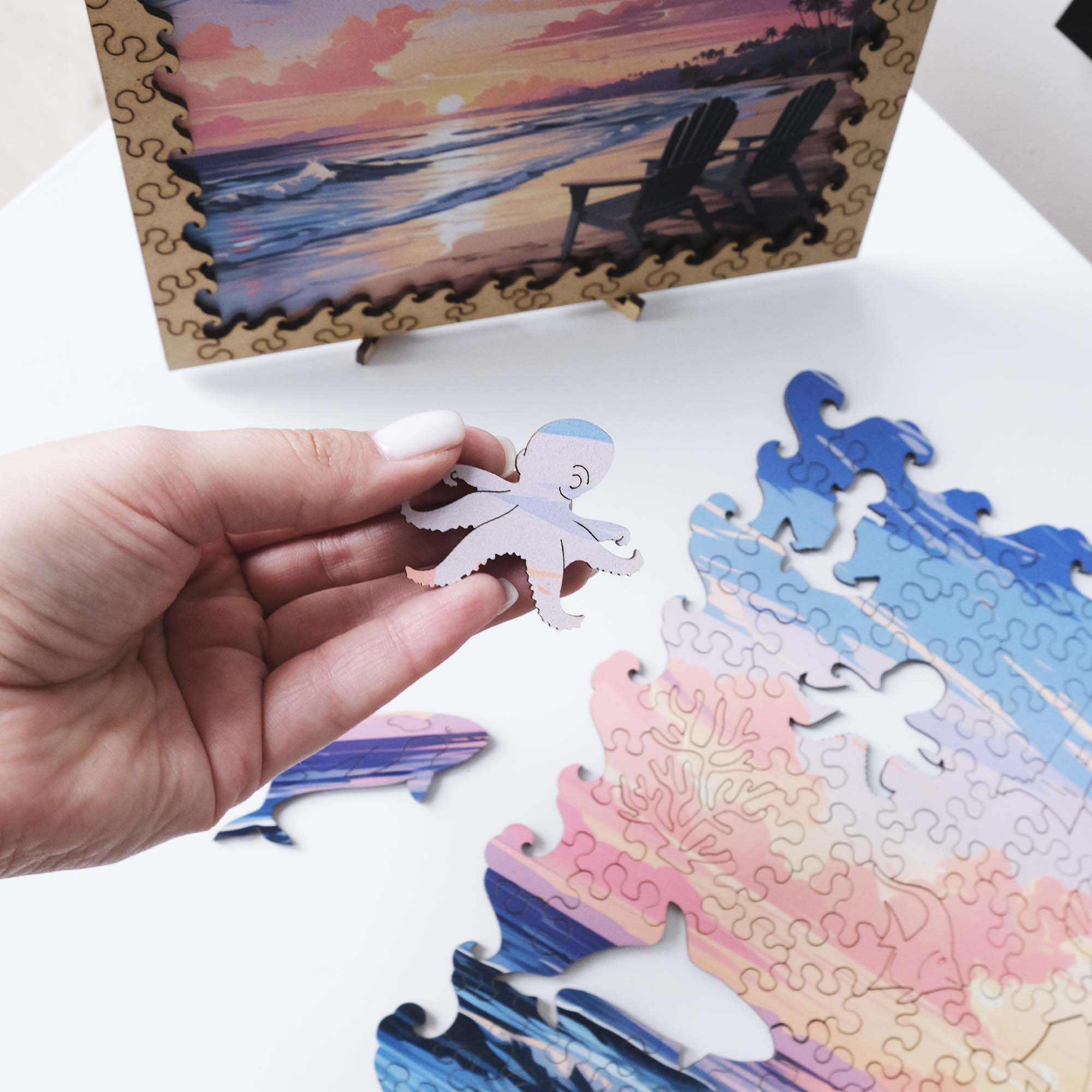 Wooden Jigsaw Puzzle Summer beach - Woods Story