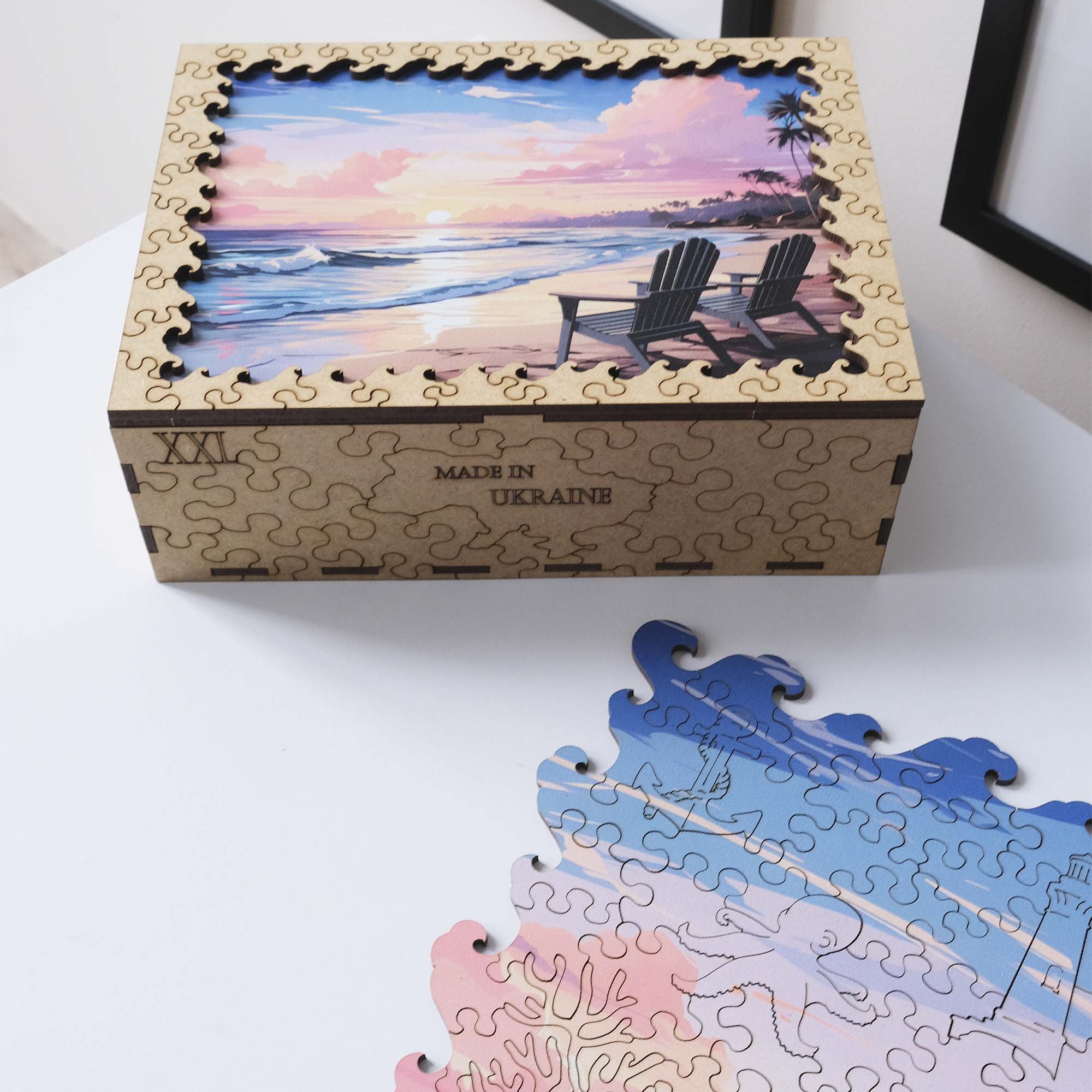 Wooden Jigsaw Puzzle Summer beach - Woods Story