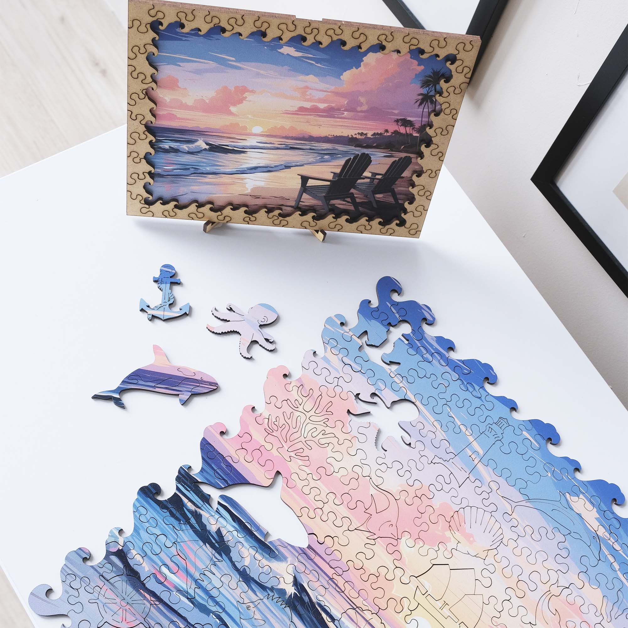 Wooden Jigsaw Puzzle Summer beach - Woods Story