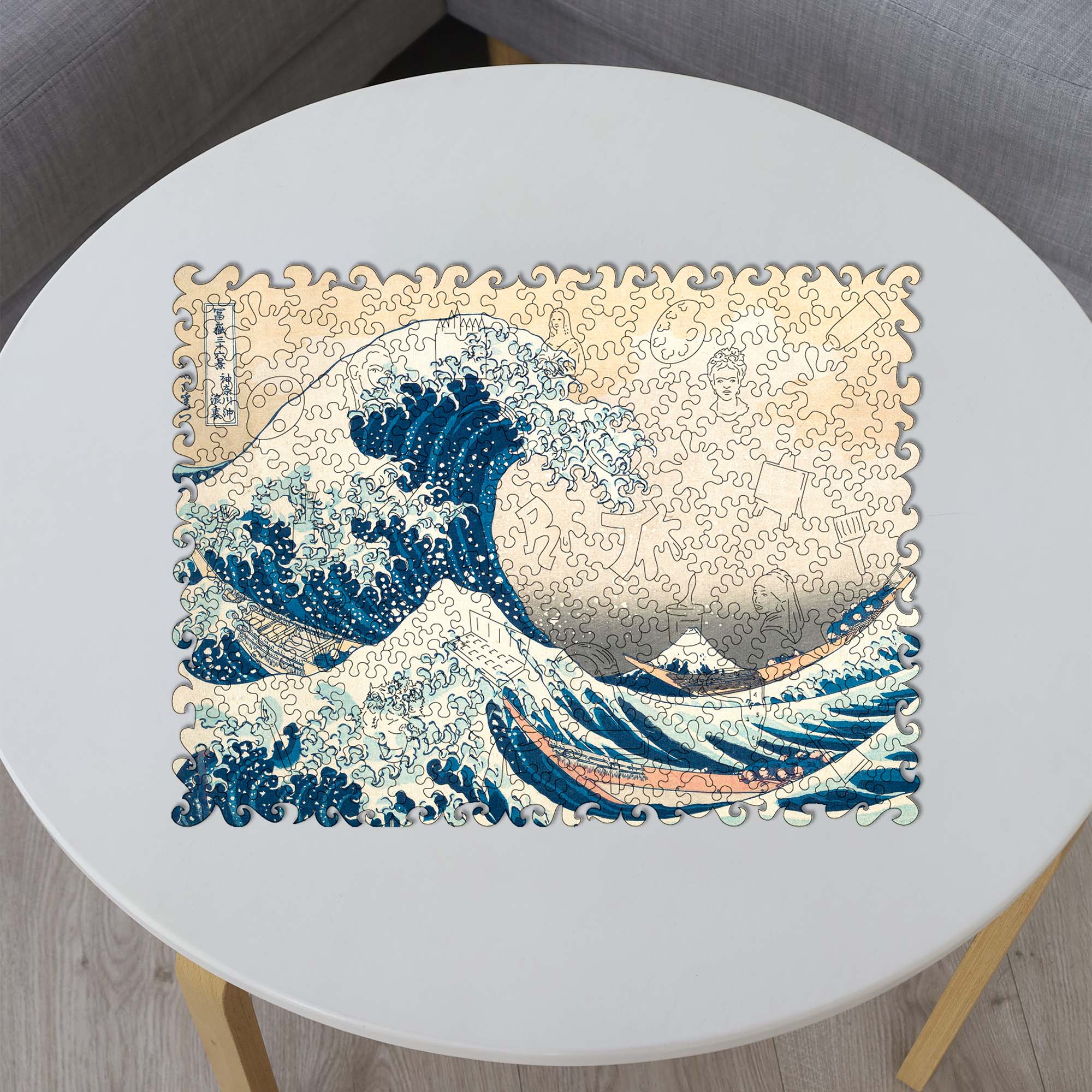 Wooden Jigsaw Puzzle The Great Wave Off Kanagawa (Hokusai) - Woods Story