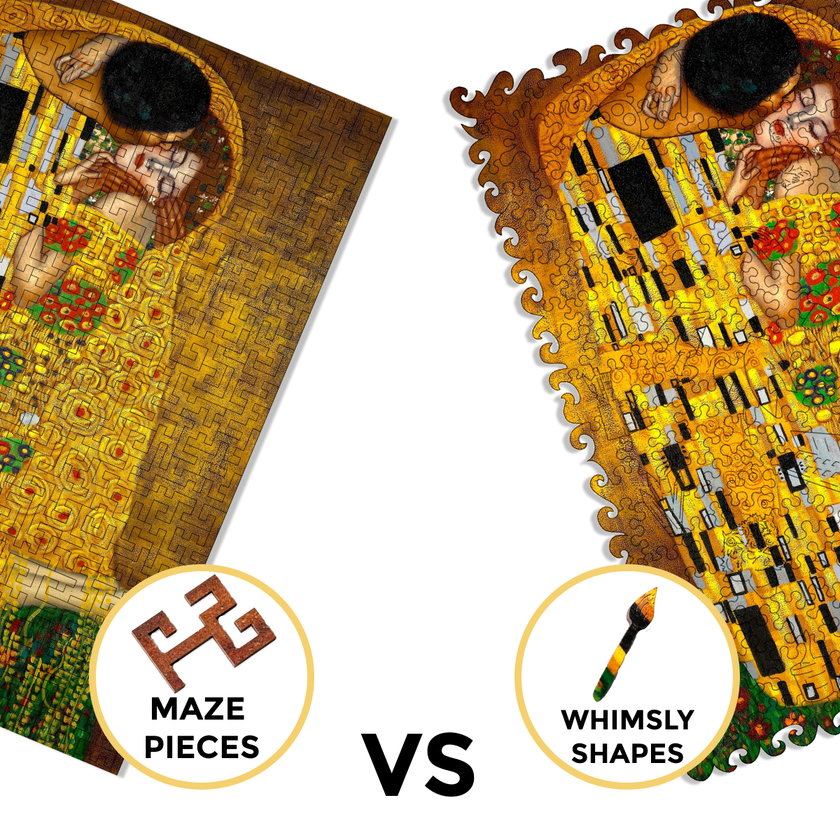 Wooden Jigsaw Puzzle The Kiss (Gustav Klimt) - Woods Story