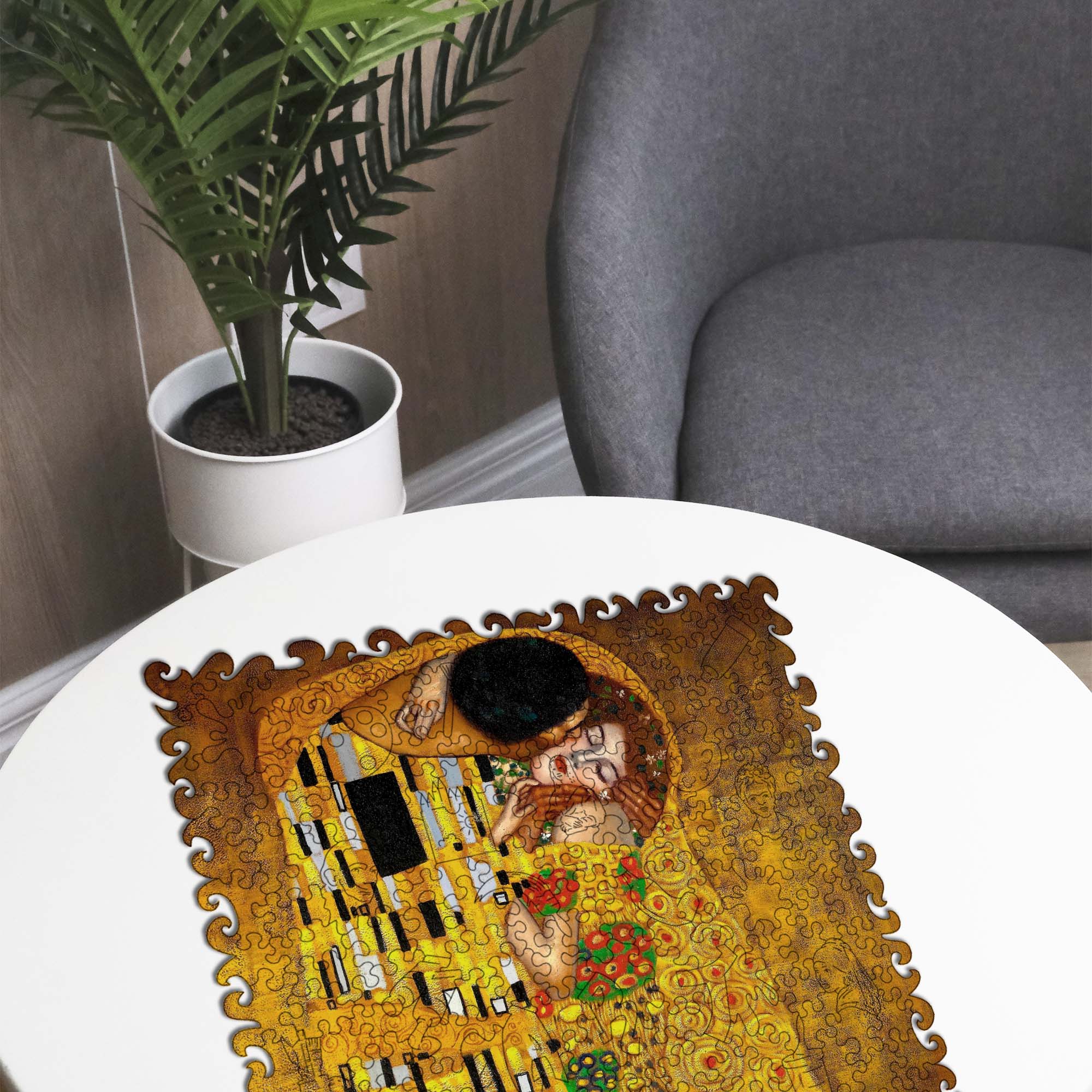 Wooden Jigsaw Puzzle The Kiss (Gustav Klimt) - Woods Story