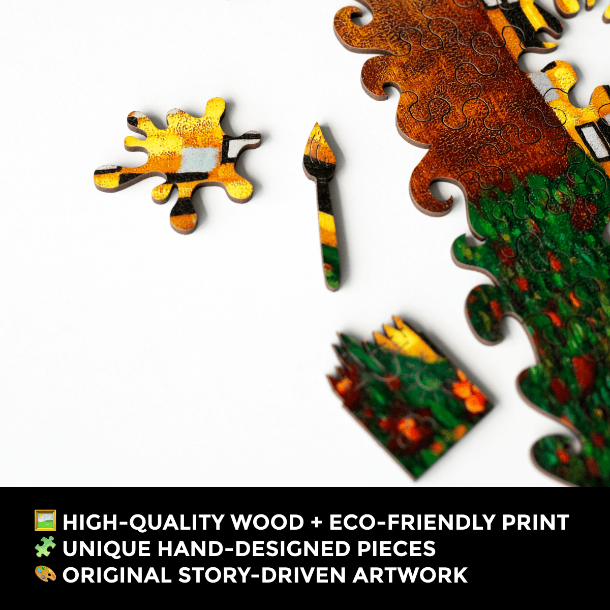 Wooden Jigsaw Puzzle The Kiss (Gustav Klimt) - Woods Story