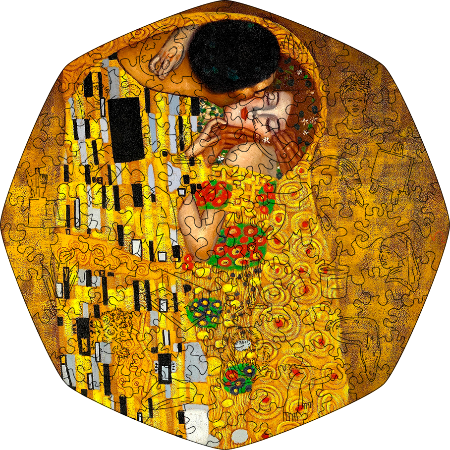 Wooden Jigsaw Puzzle The Kiss (Gustav Klimt) - Woods Story