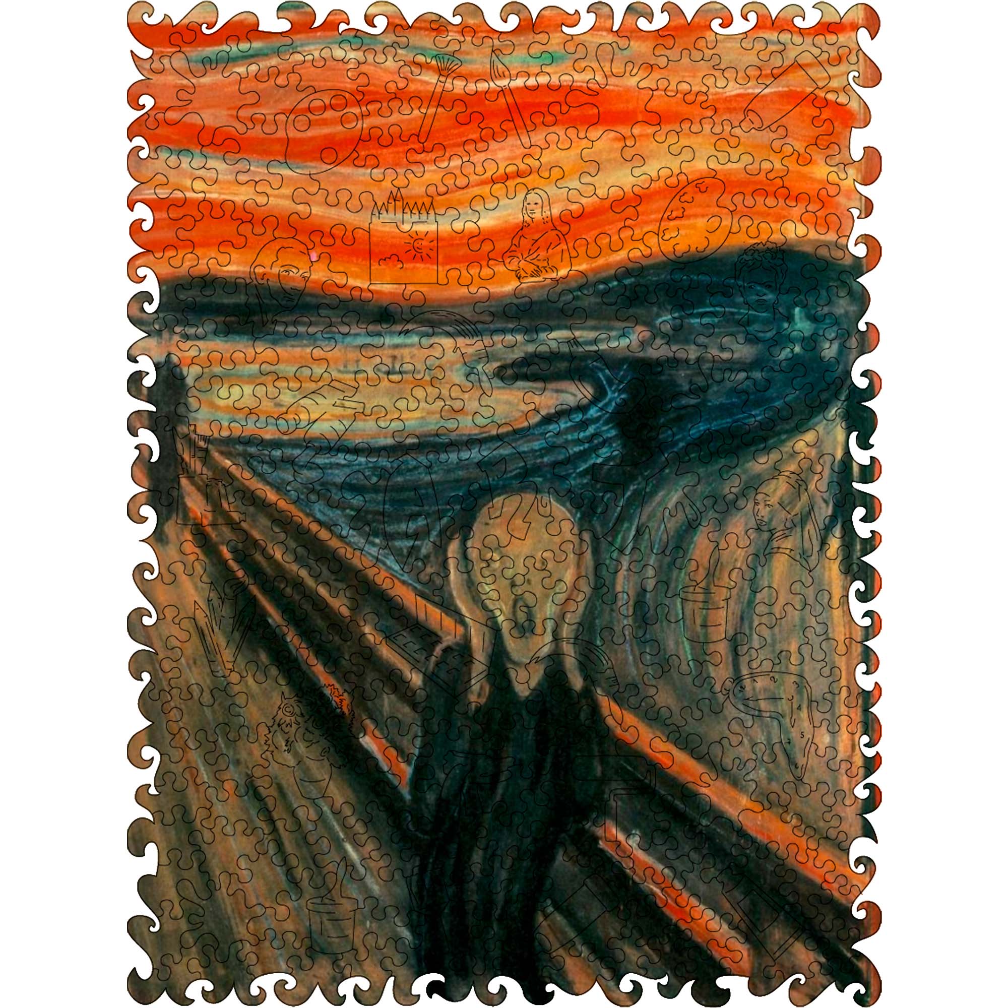 Wooden Jigsaw Puzzle The Scream (Edvard Munch) - Woods Story