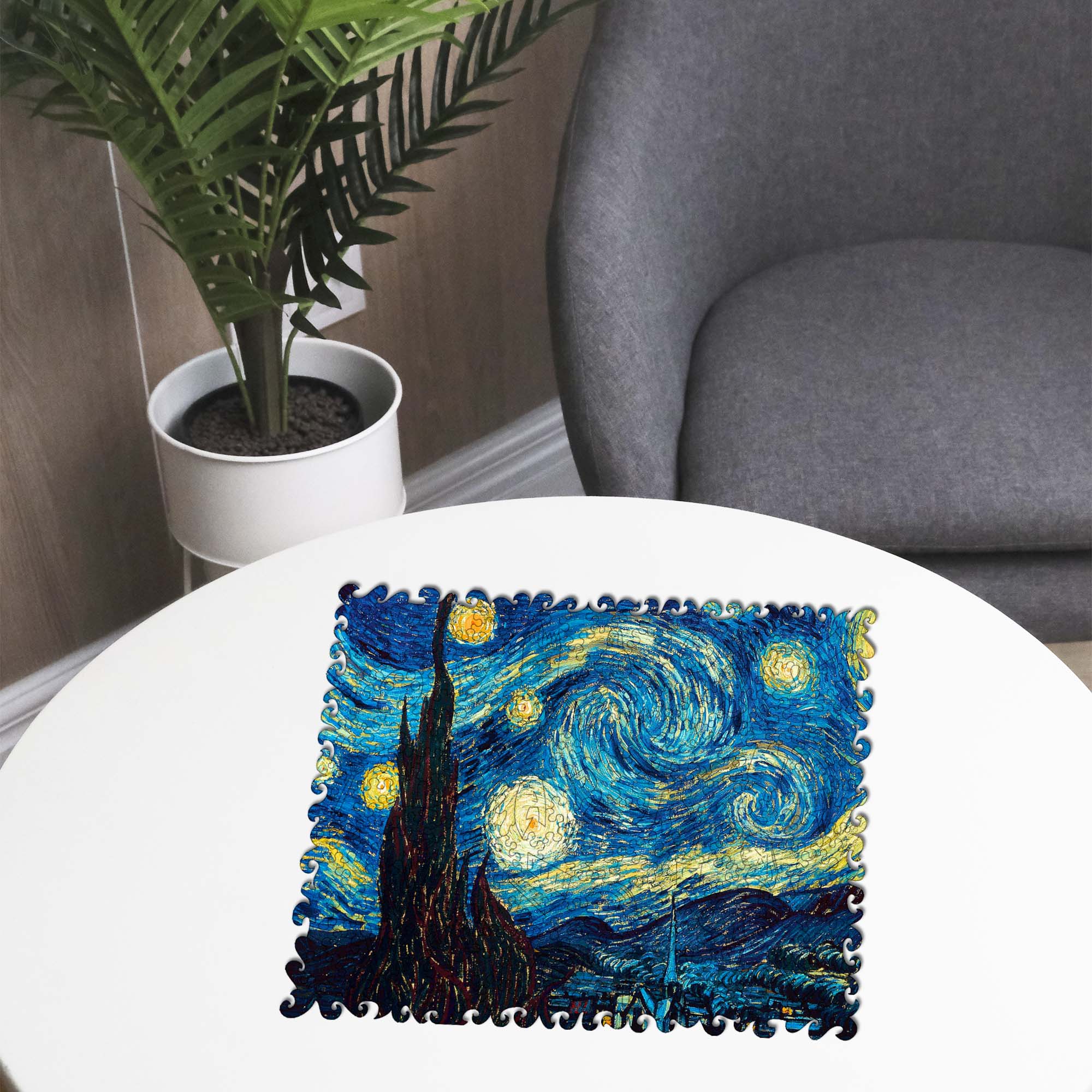 Wooden Jigsaw Puzzle The Starry Night (Vincent van Gogh) - Woods Story