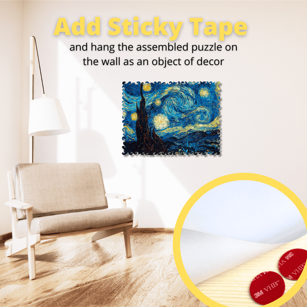 Wooden Jigsaw Puzzle The Starry Night (Vincent van Gogh) - Woods Story
