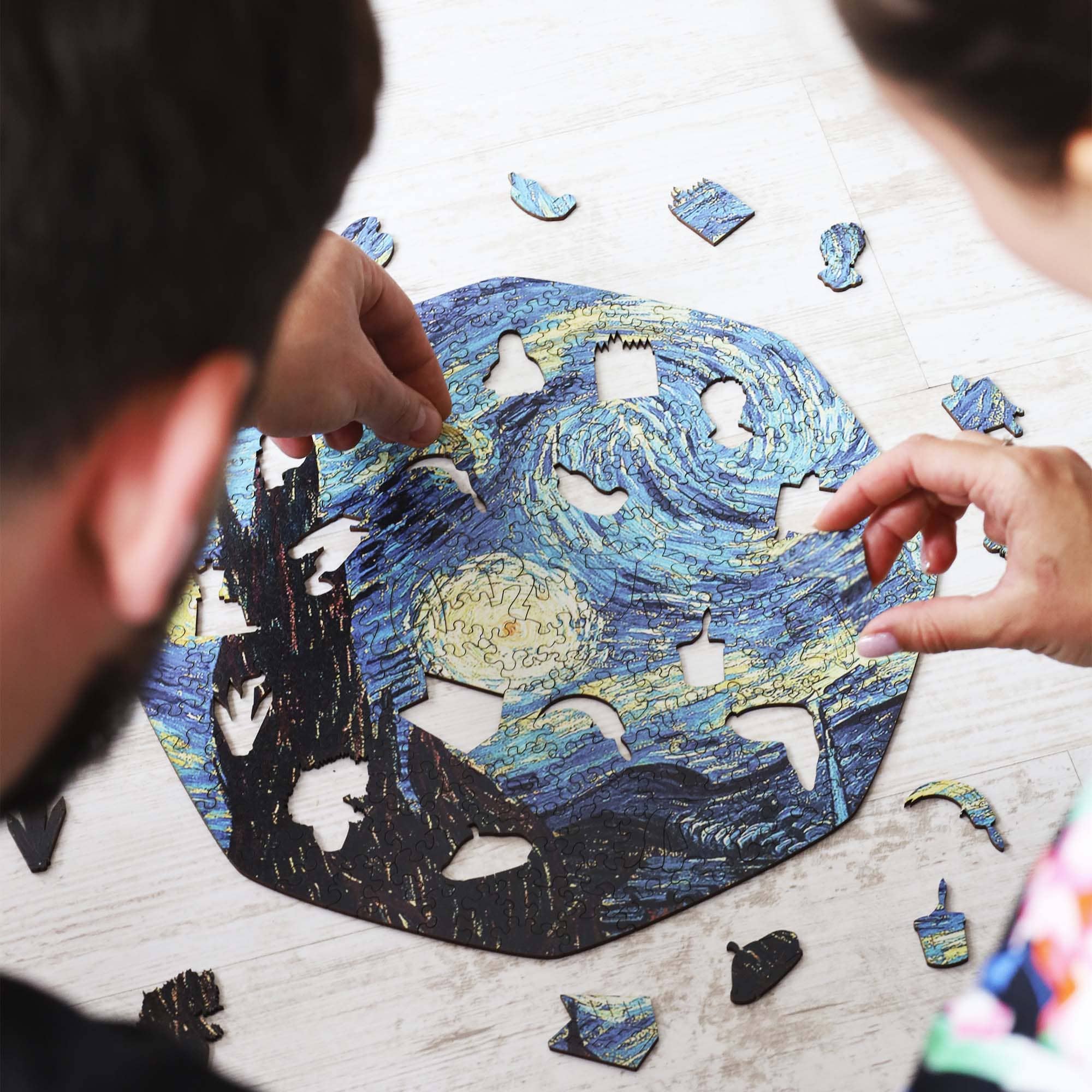 Wooden Jigsaw Puzzle The Starry Night (Vincent van Gogh) - Woods Story