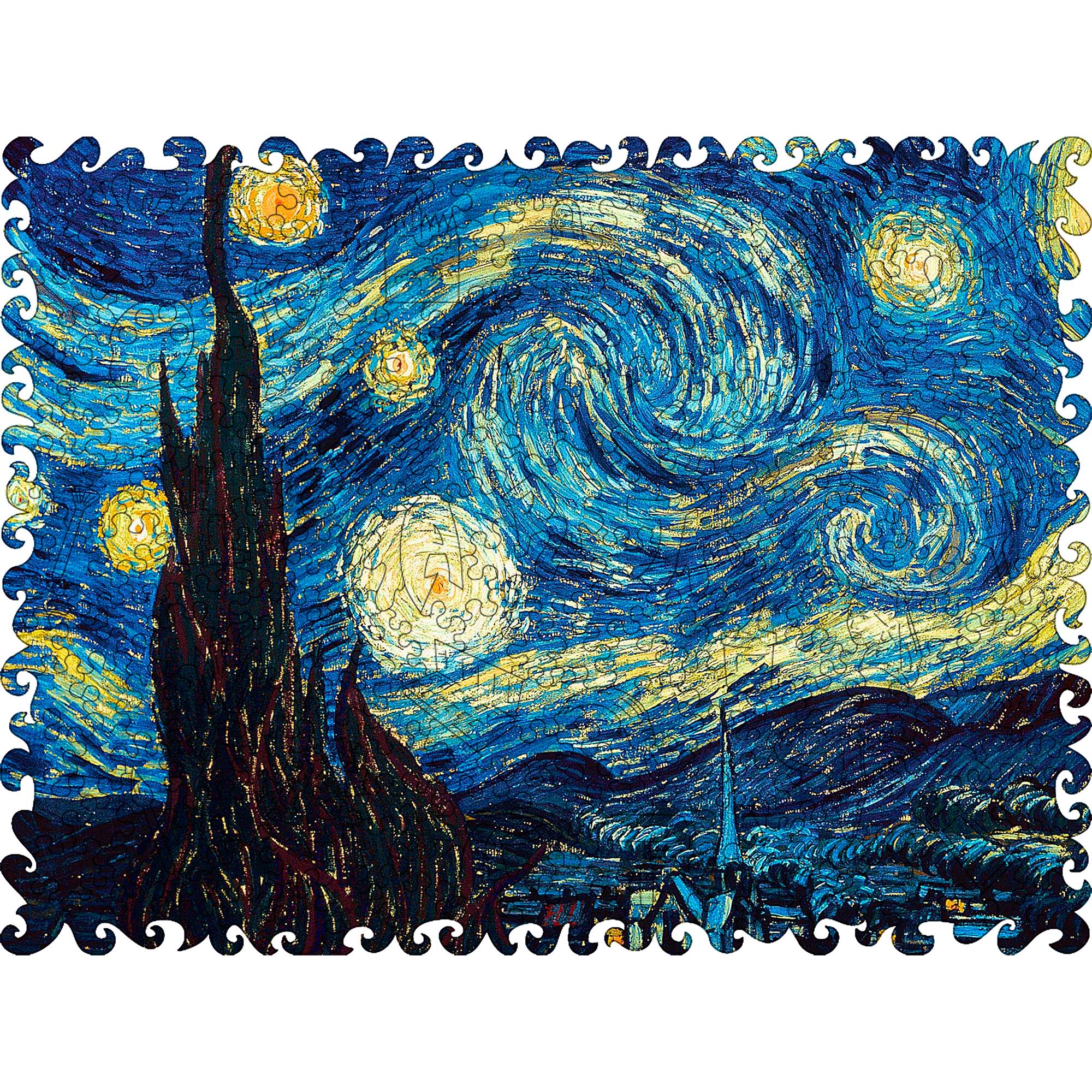 Wooden Jigsaw Puzzle The Starry Night (Vincent van Gogh) - Woods Story