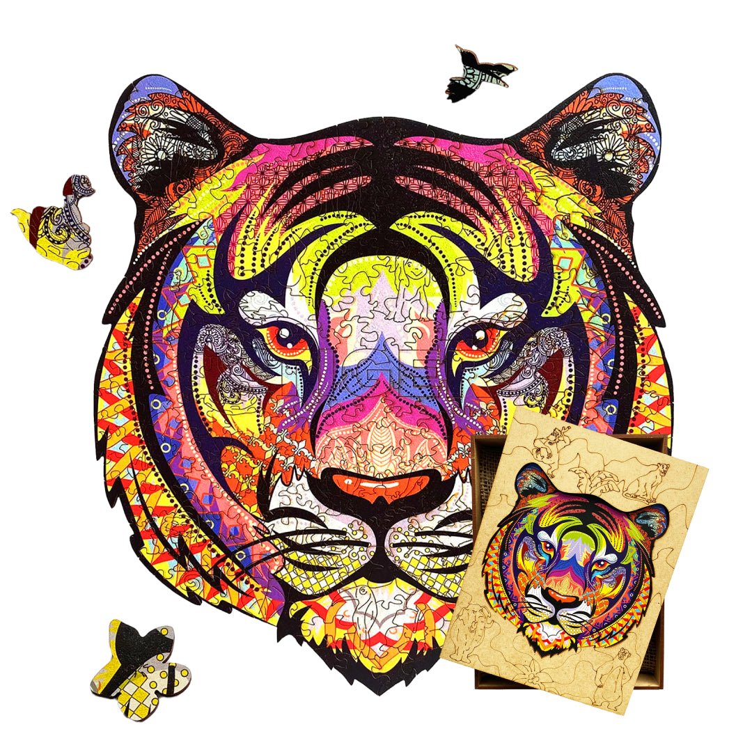 Wooden Jigsaw Puzzle Tiger - Woods Story