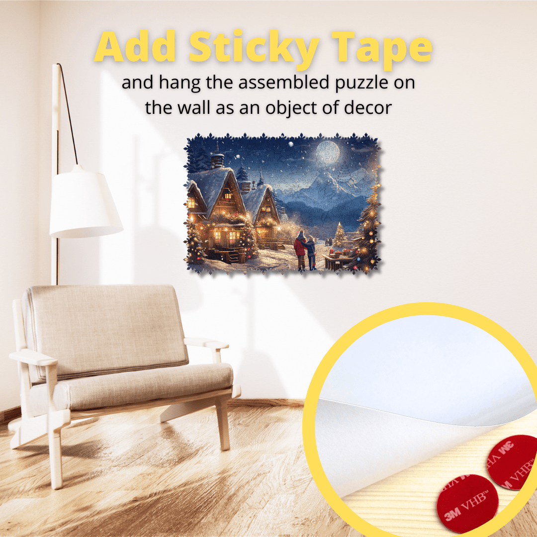 Wooden Jigsaw Puzzle Winter Night - Woods Story