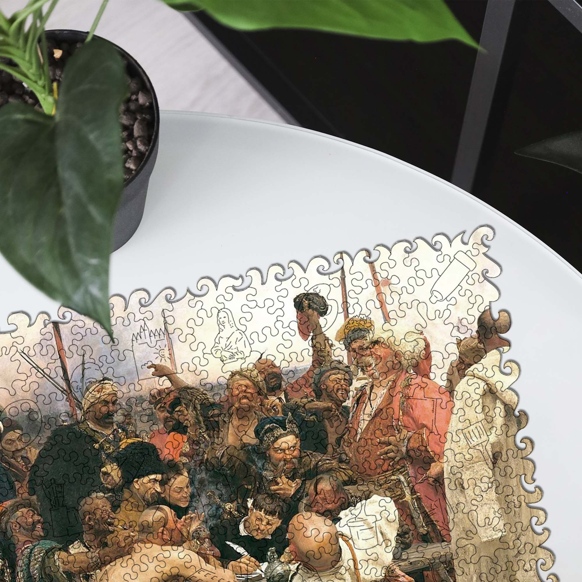 Wooden Jigsaw Puzzle Zaporozhians write a letter (Ilya Repin) - Woods Story
