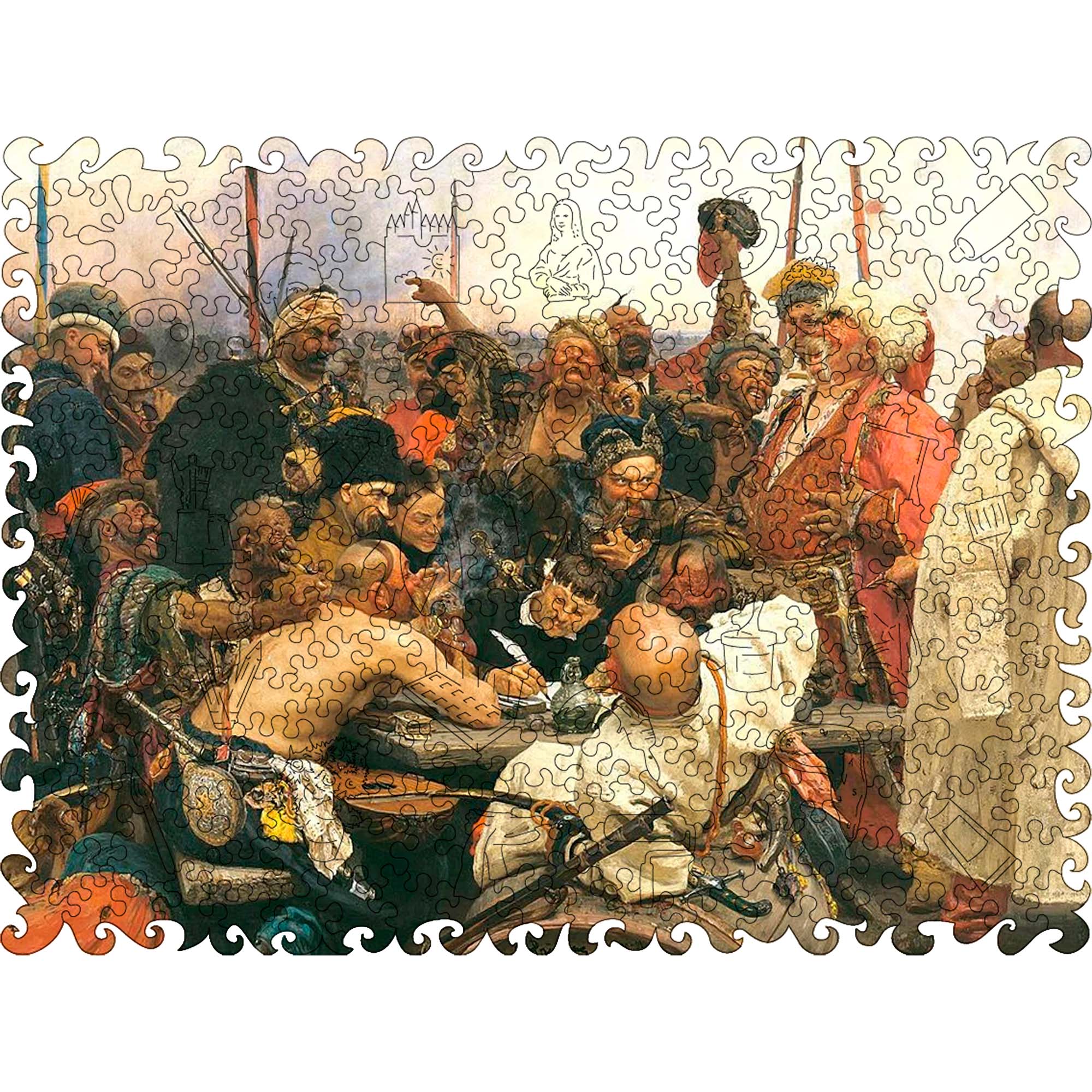 Wooden Jigsaw Puzzle Zaporozhians write a letter (Ilya Repin) - Woods Story