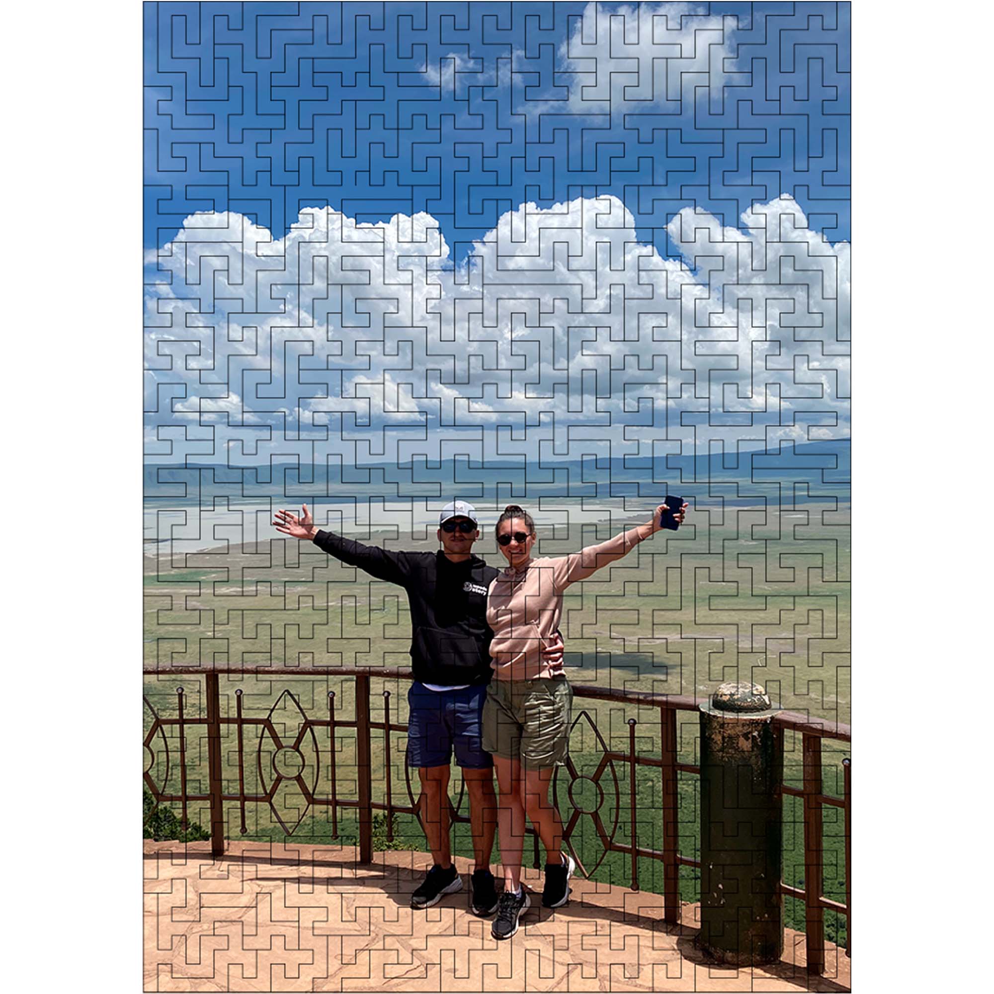 Wooden Personalized Photo Puzzle - Labyrinth - Woods Story