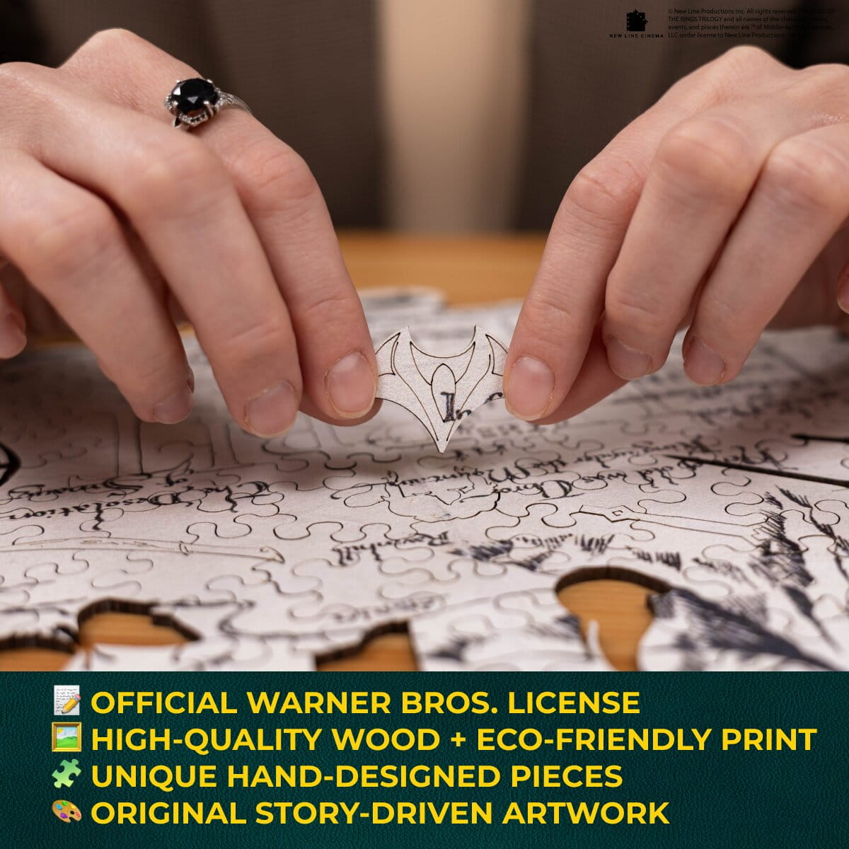 Wooden Shaped Puzzle The Hobbit™ - Map to the Lonely Mountain - Woods Story