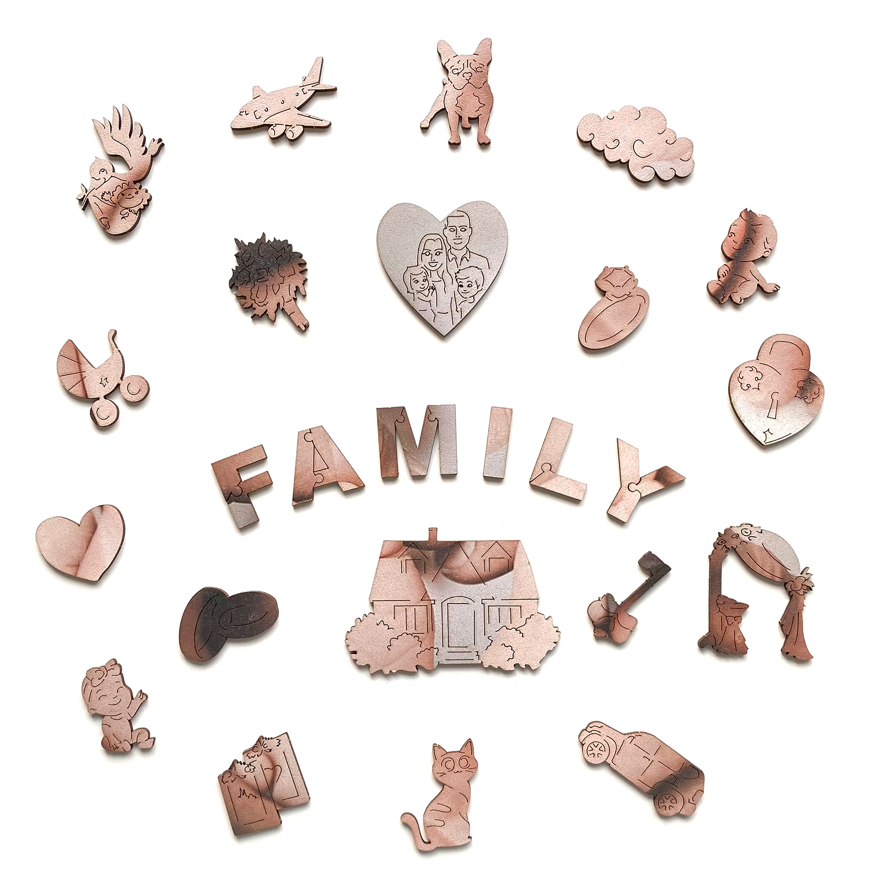 Custom Wooden Jigsaw Puzzle Family