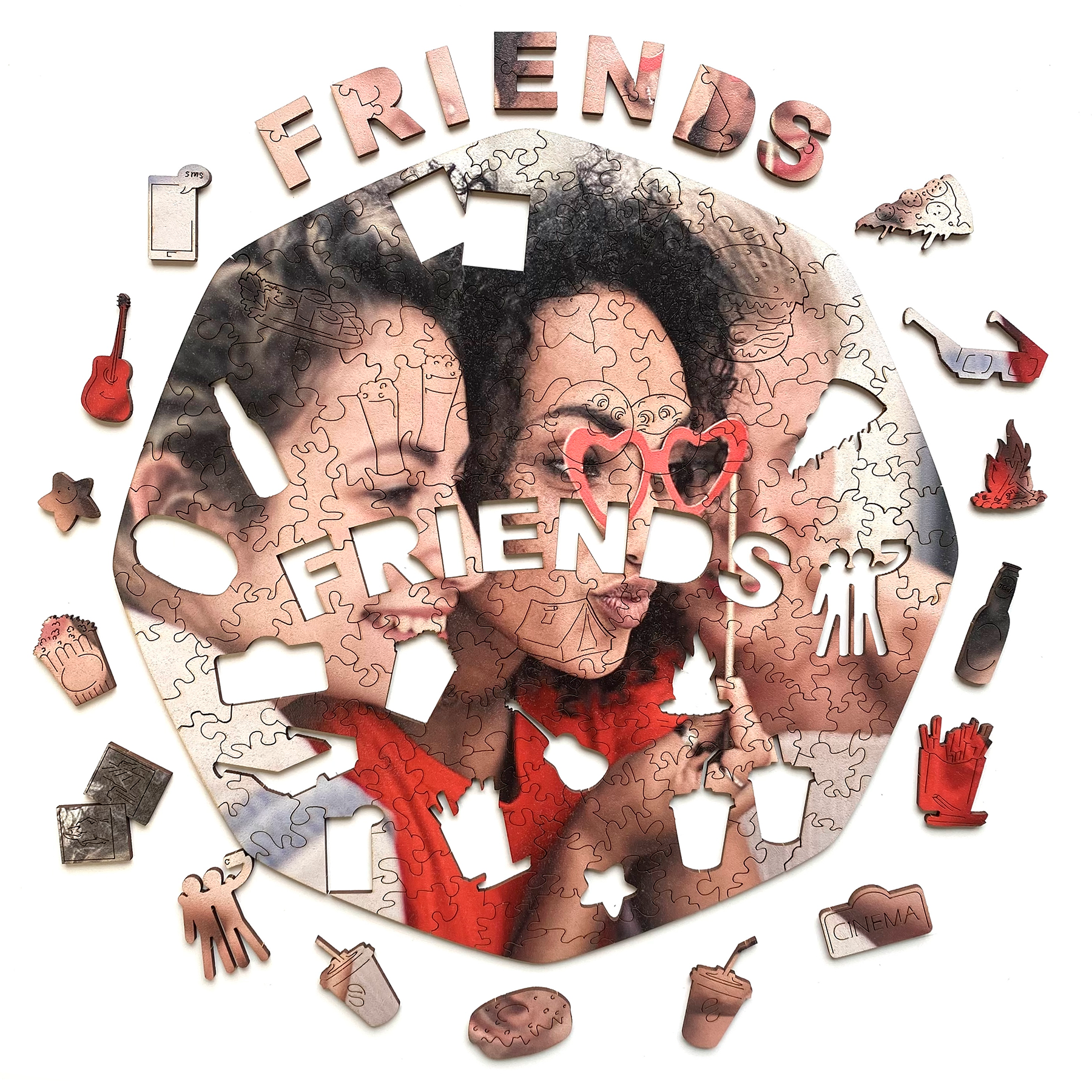 Custom Wooden Jigsaw Puzzle Friends