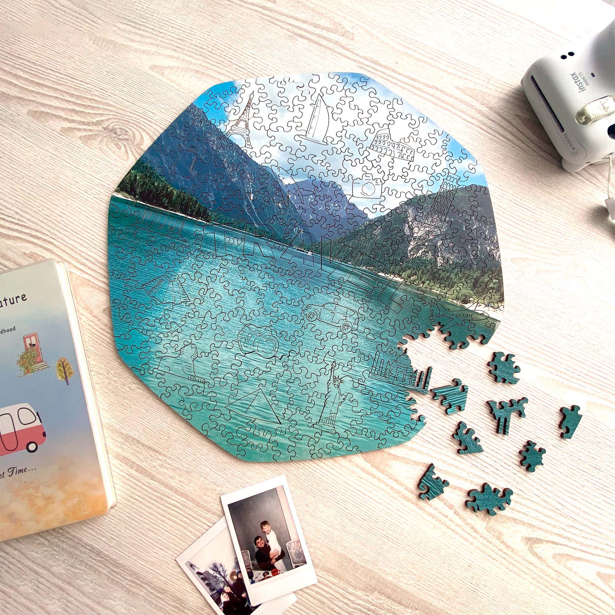 Custom Wooden Jigsaw Puzzle Travel