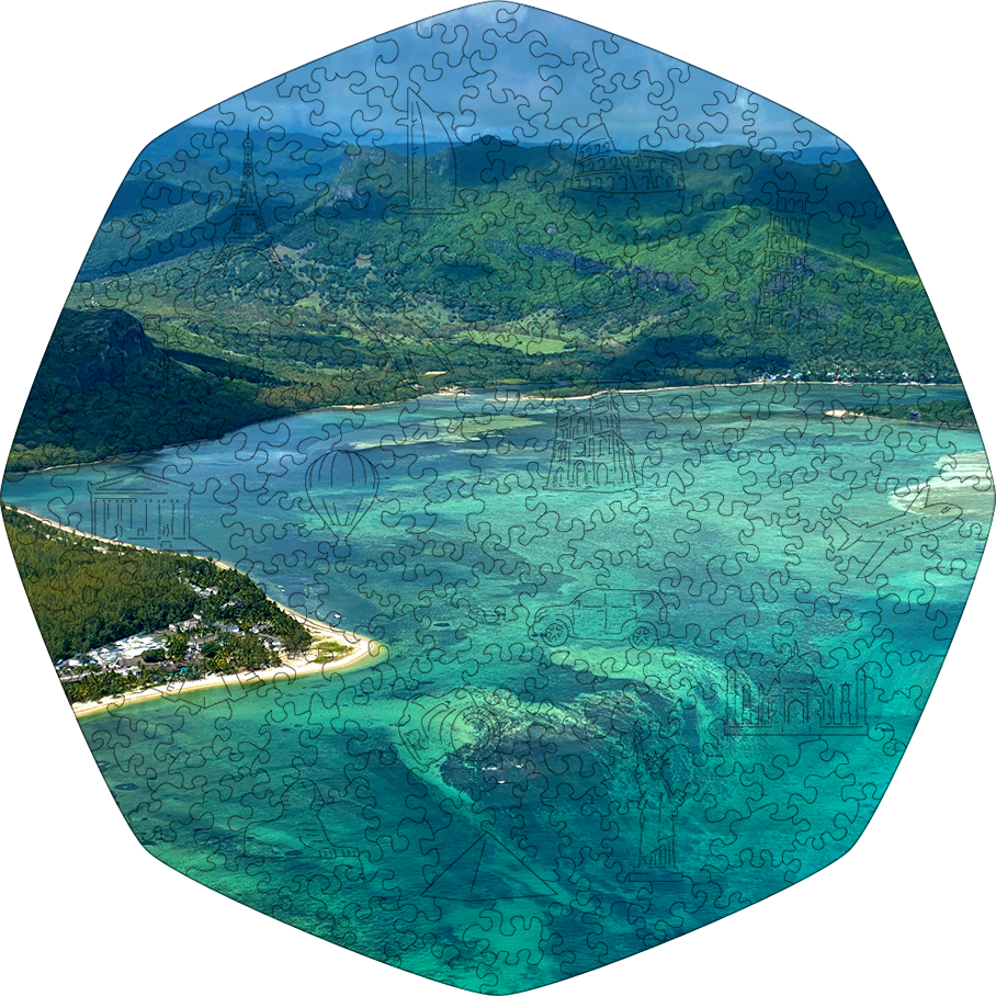 Wooden Jigsaw Puzzle Underwater waterfall