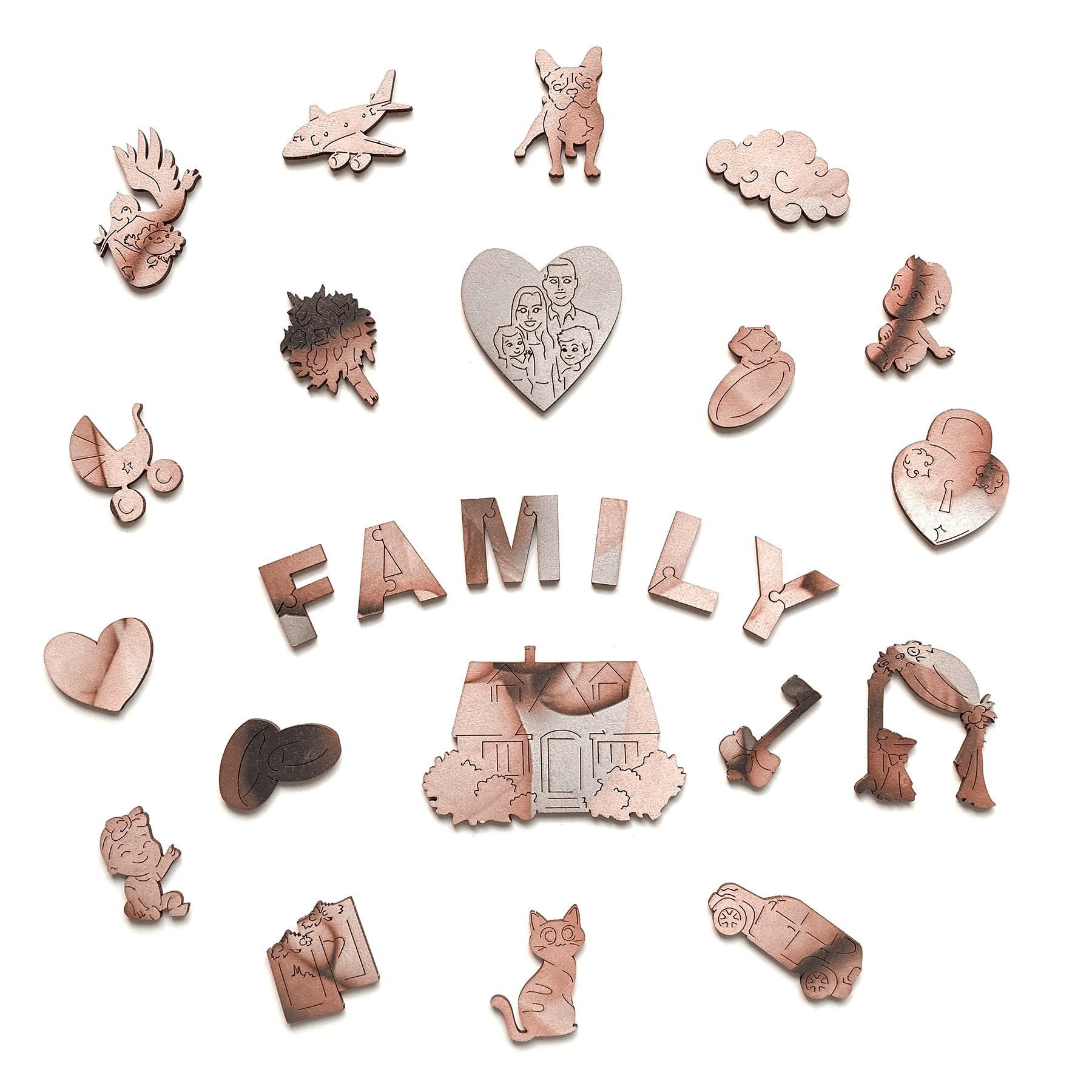 Custom Wooden Puzzle - Family - Woods Story