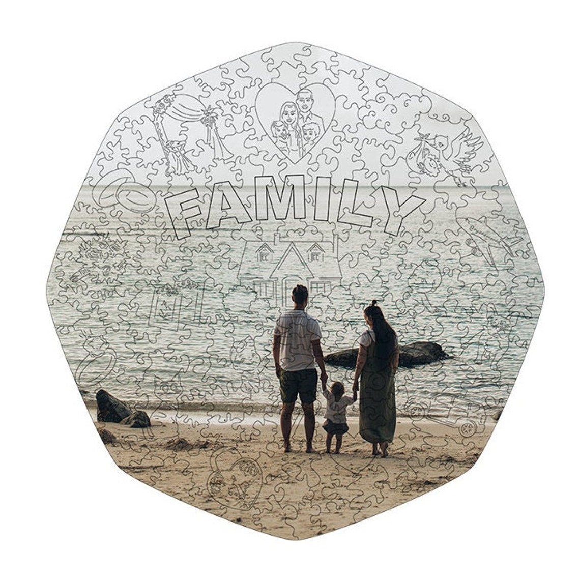 Custom Wooden Puzzle - Family - Woods Story