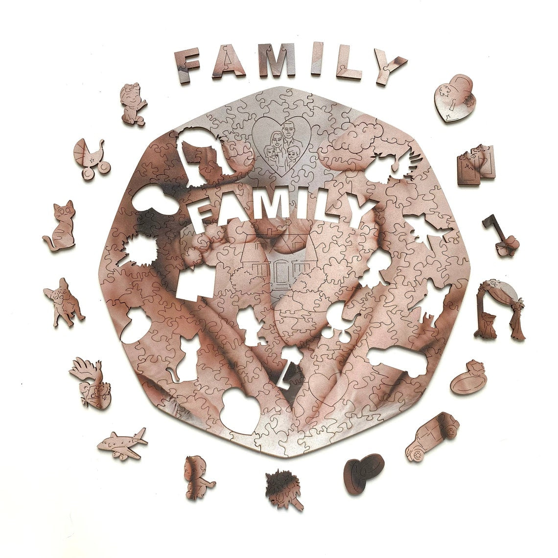 Custom Wooden Jigsaw Puzzle Family