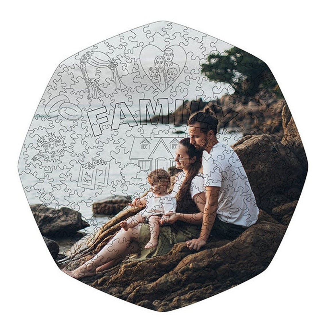 Custom Wooden Jigsaw Puzzle Family