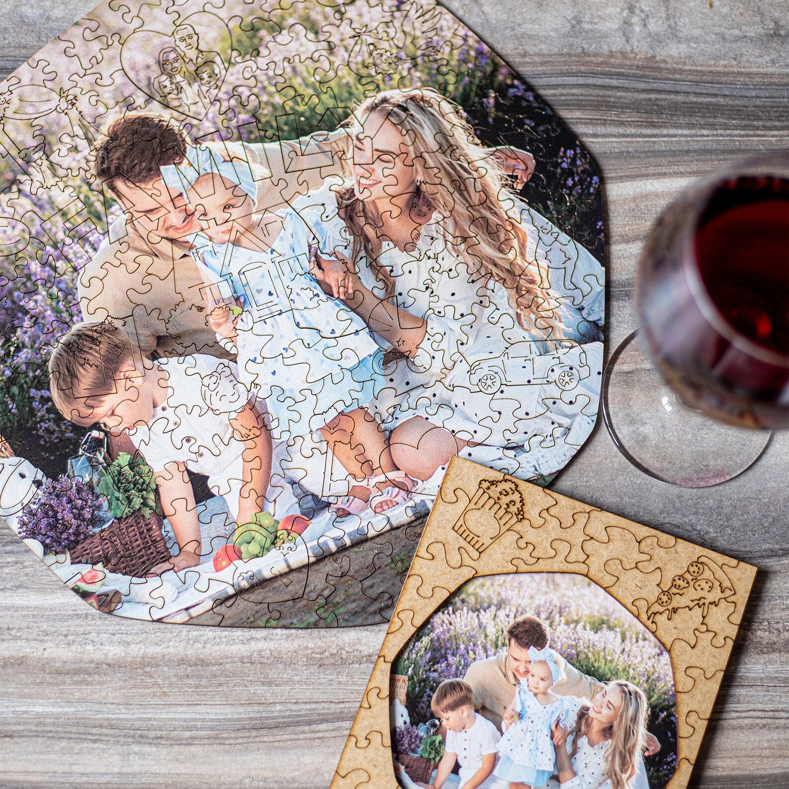 Custom Wooden Jigsaw Puzzle Family